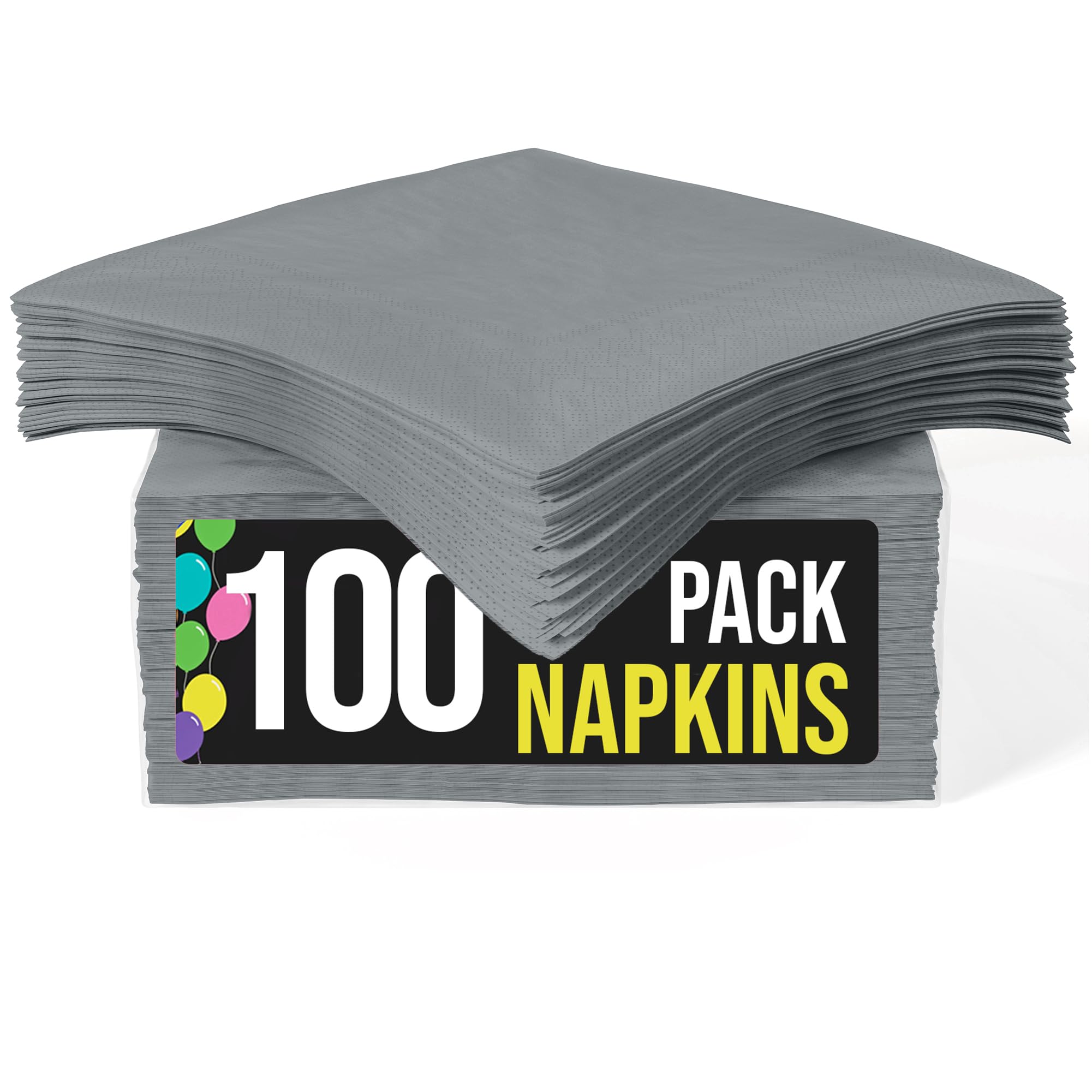 100-Pack 2-Ply Colored Paper Napkins for Parties