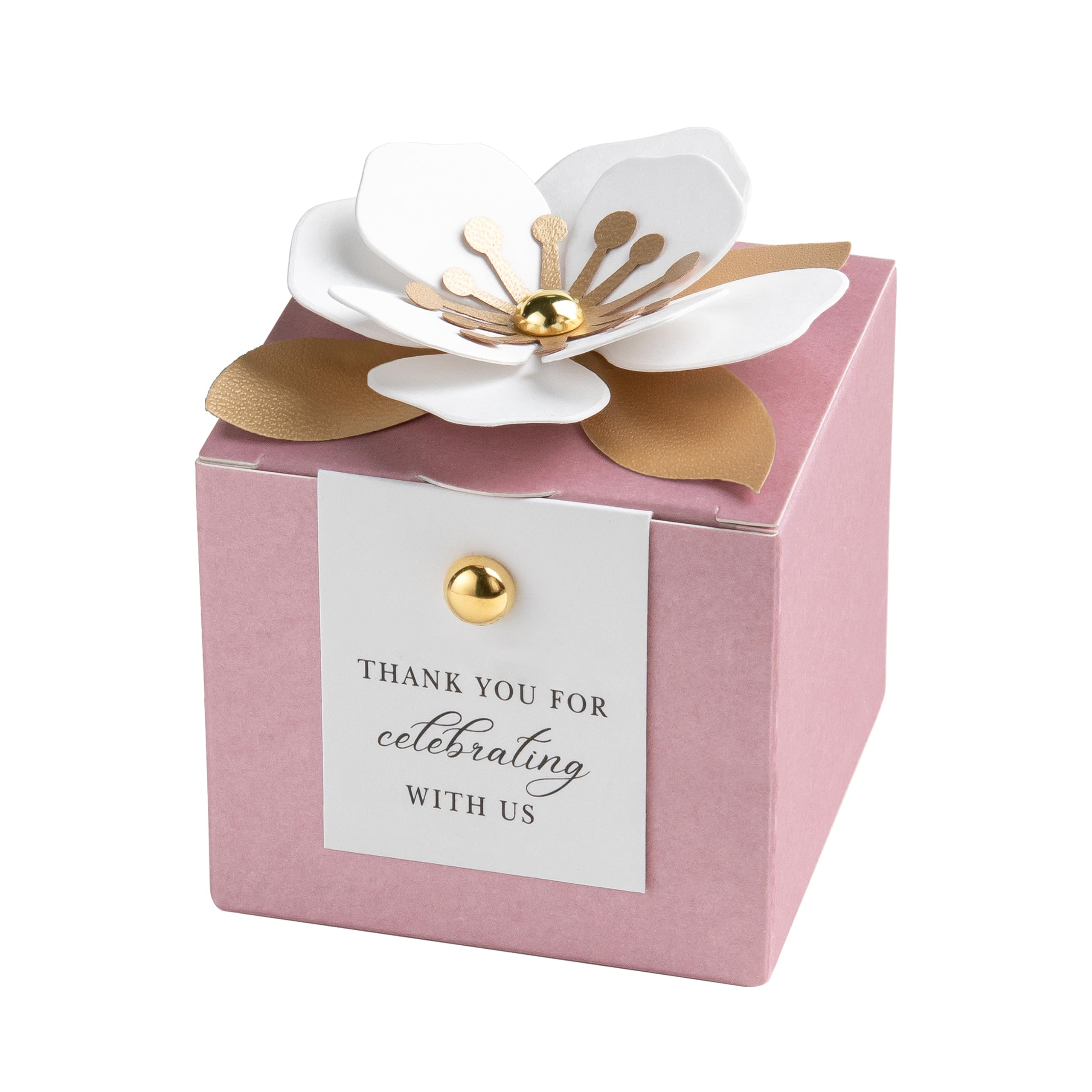 20-Piece Dusty Blue Floral Candy Favor Box Set