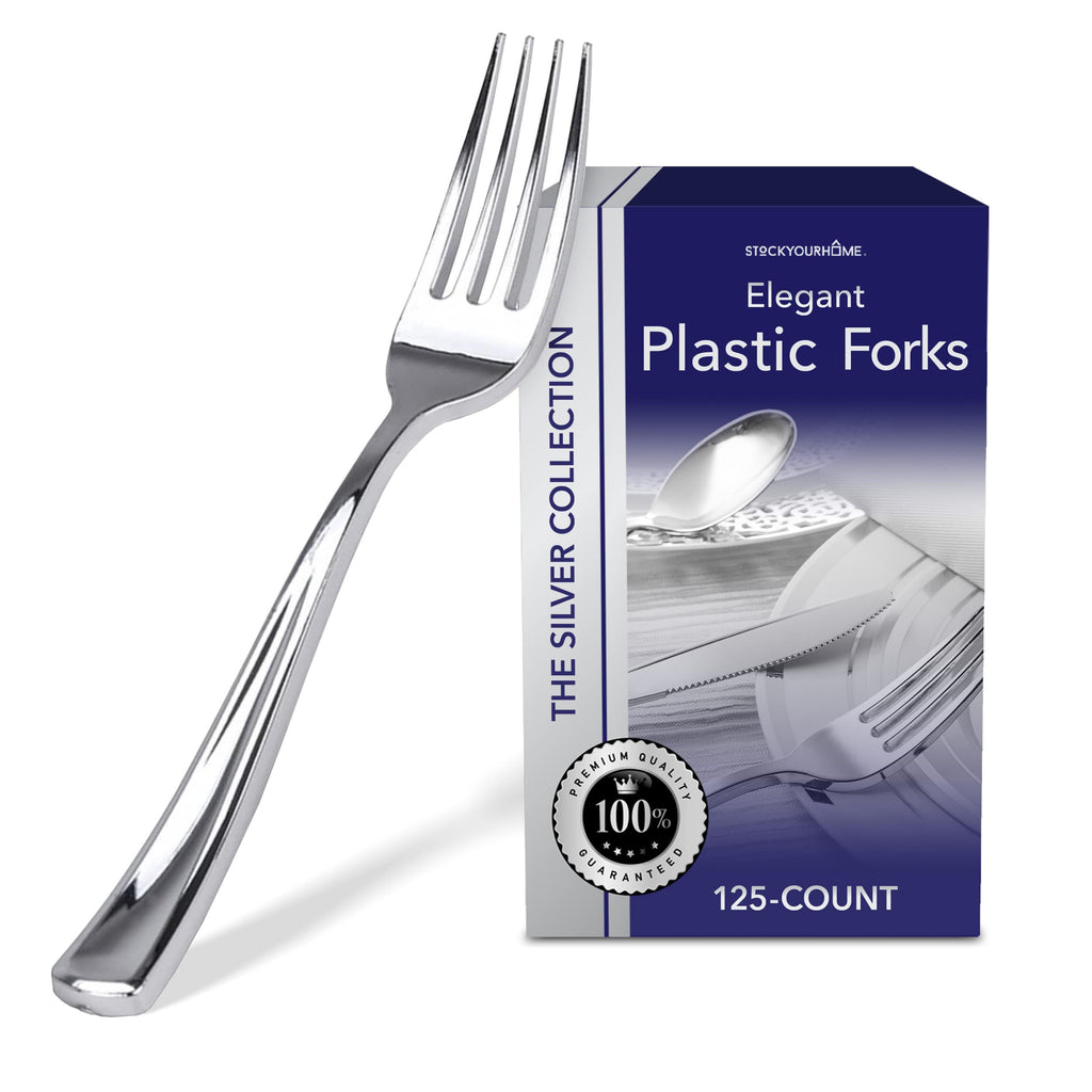 125-Piece Heavy-Duty Disposable Plastic Cutlery Set