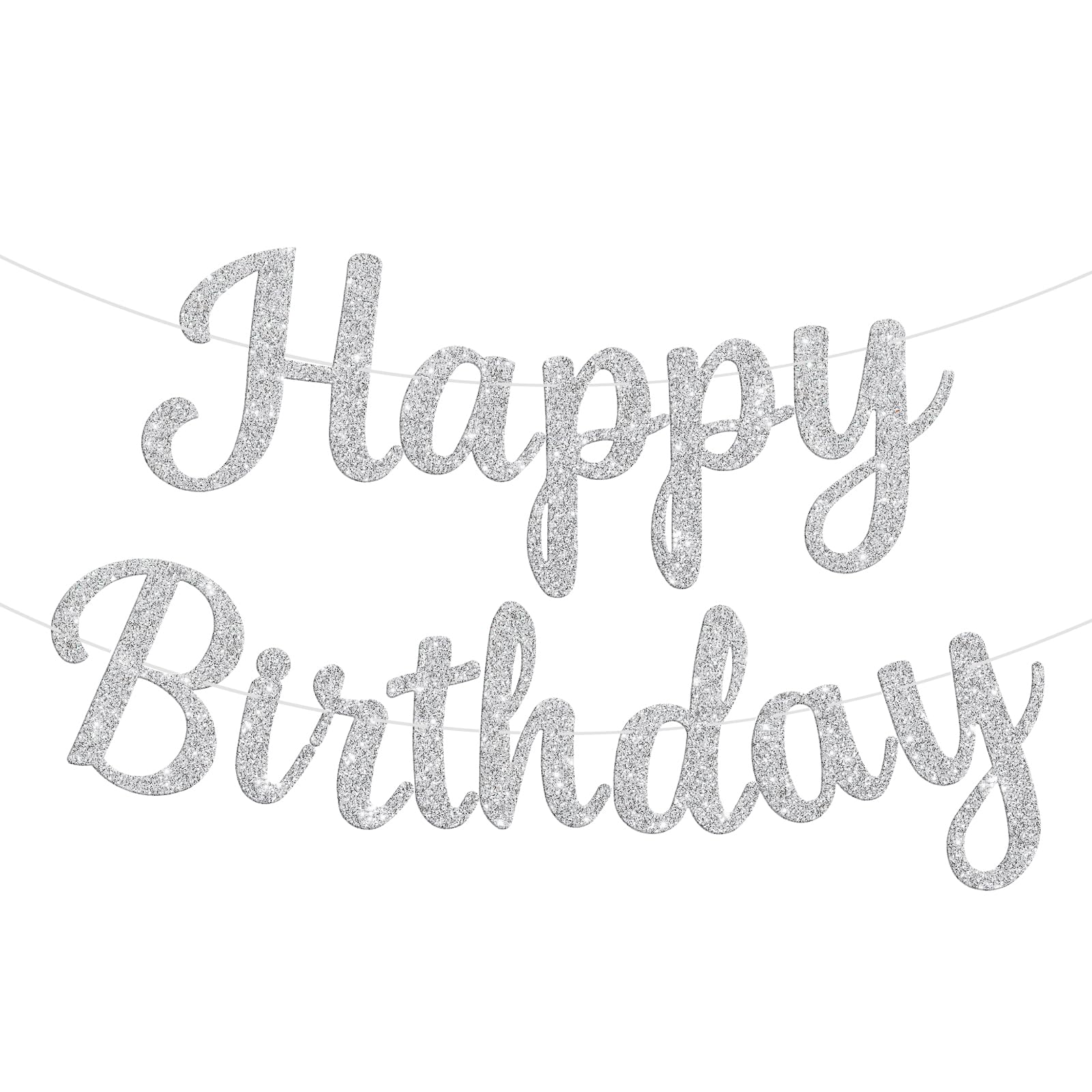 Glitter Happy Birthday Banner Garland for Party Decor