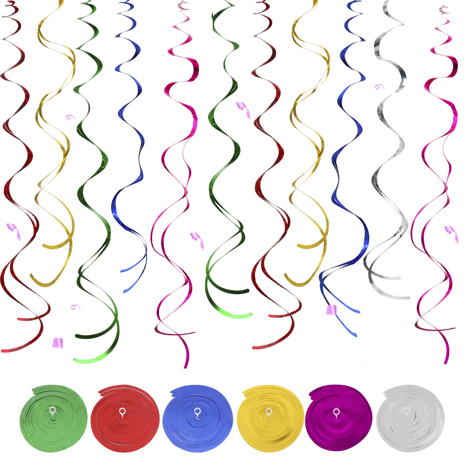 30-Piece Hanging Swirl Decoration Set for Parties