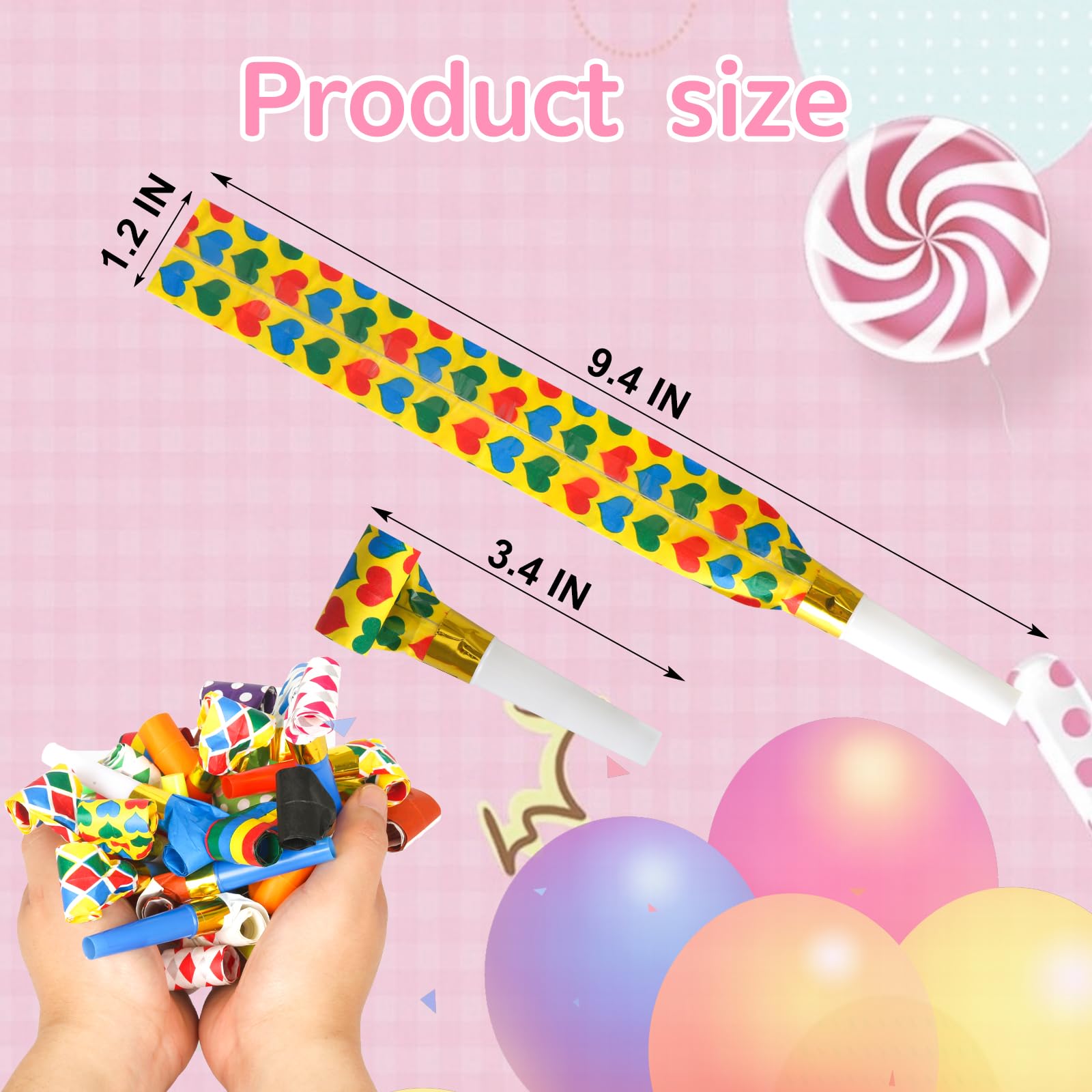 50-Piece Party Blowout Horn & Whistle Favor Set
