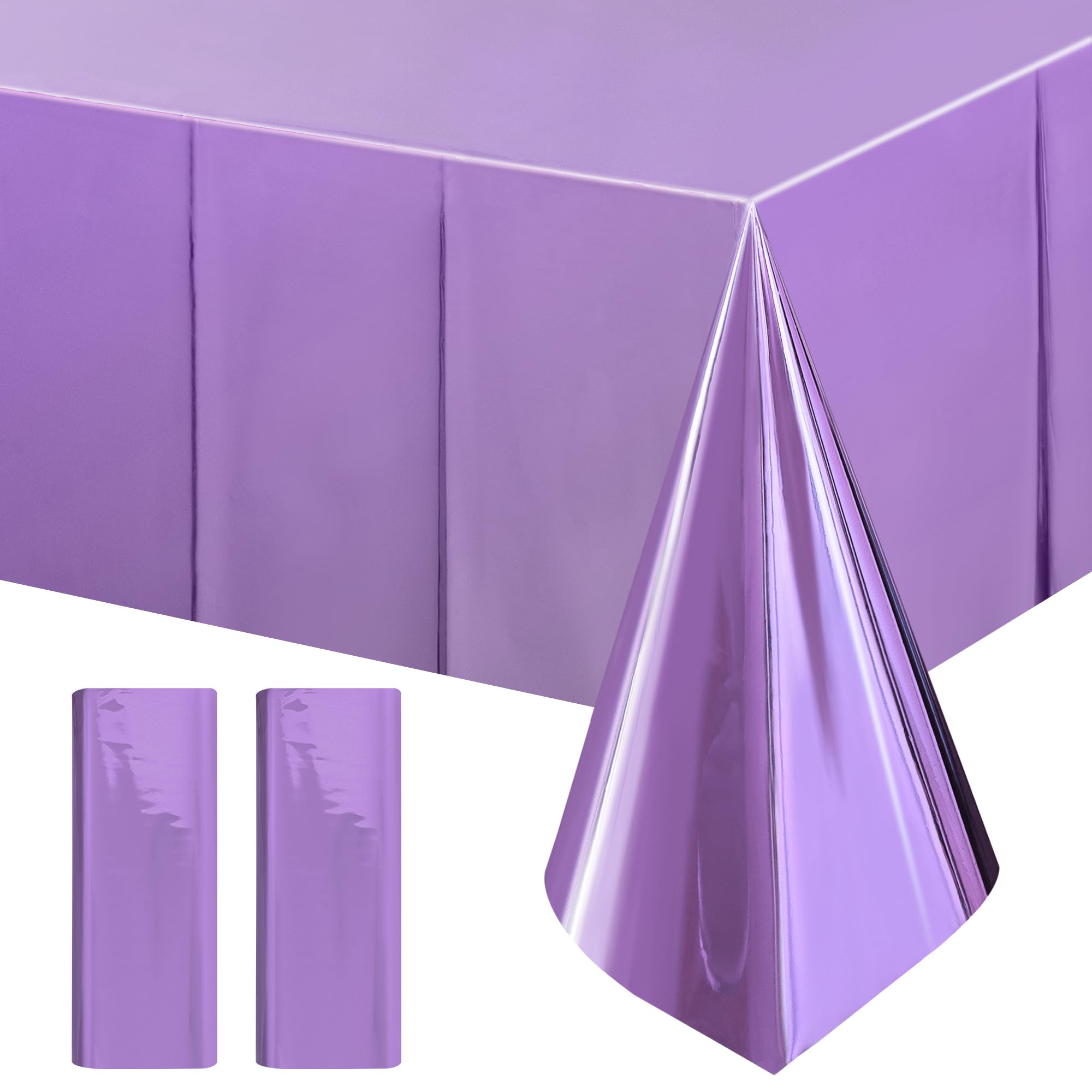 2-Piece Silver Foil Disposable Tablecloth Set for Parties