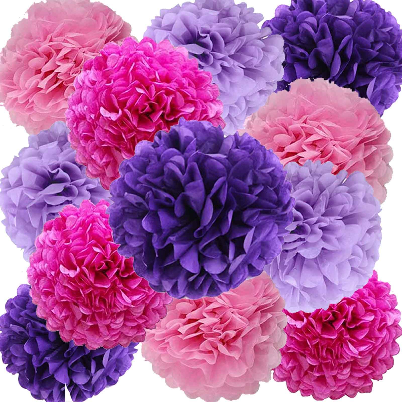 Hanging Tissue Paper Pom Pom Decorations for Parties