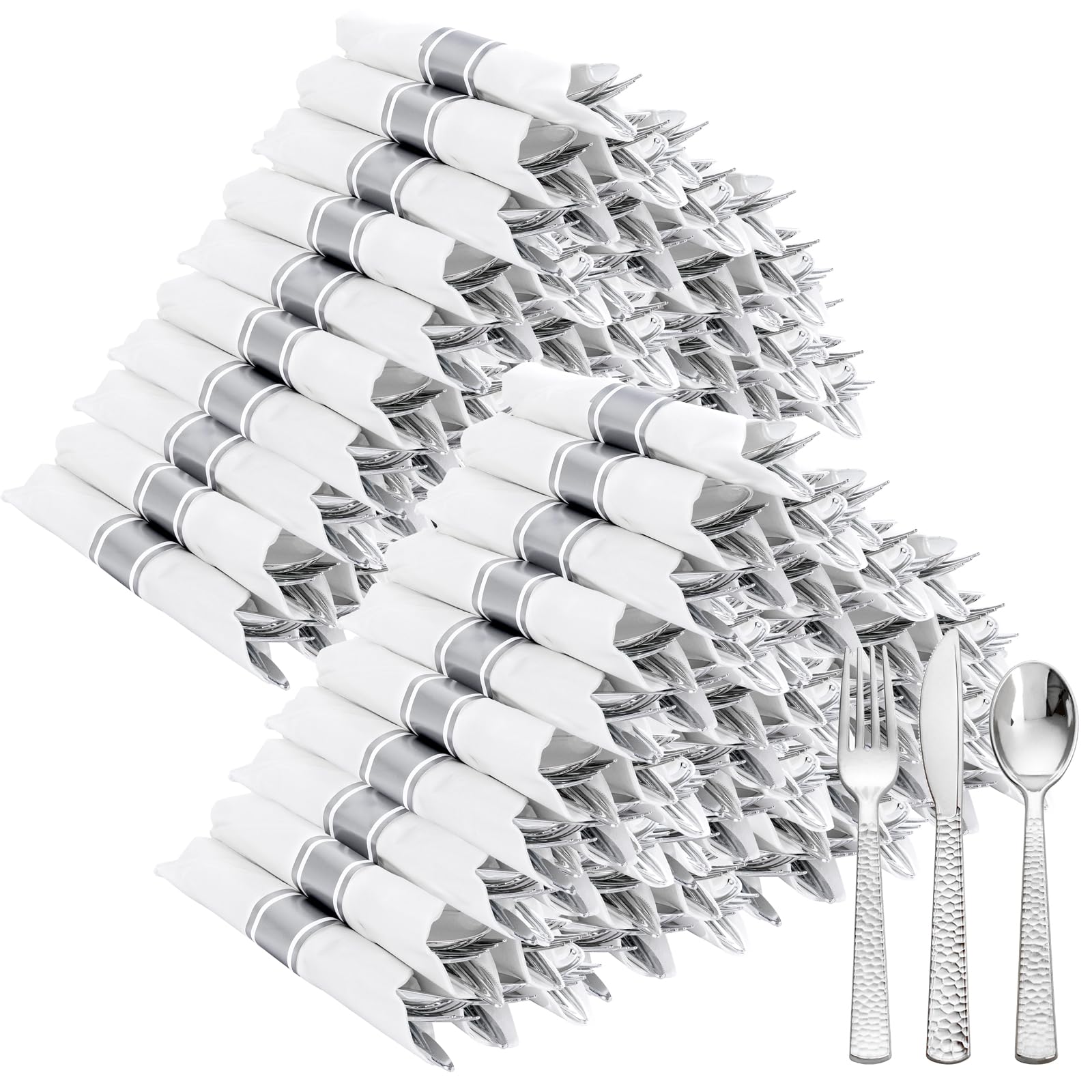 Pre-Rolled Plastic Silverware Set for Parties & Events