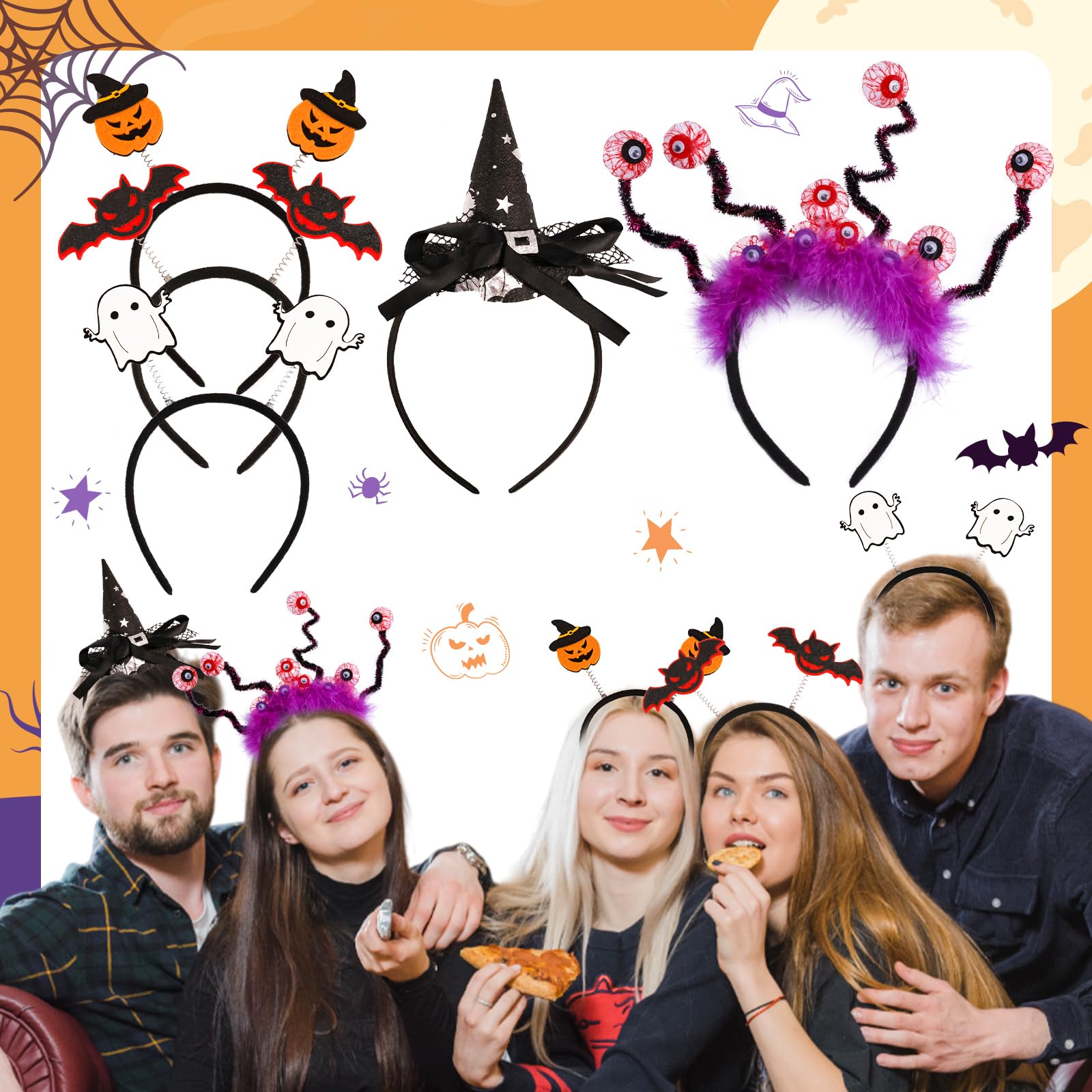 10-Piece Halloween Headband & Glasses Costume Set
