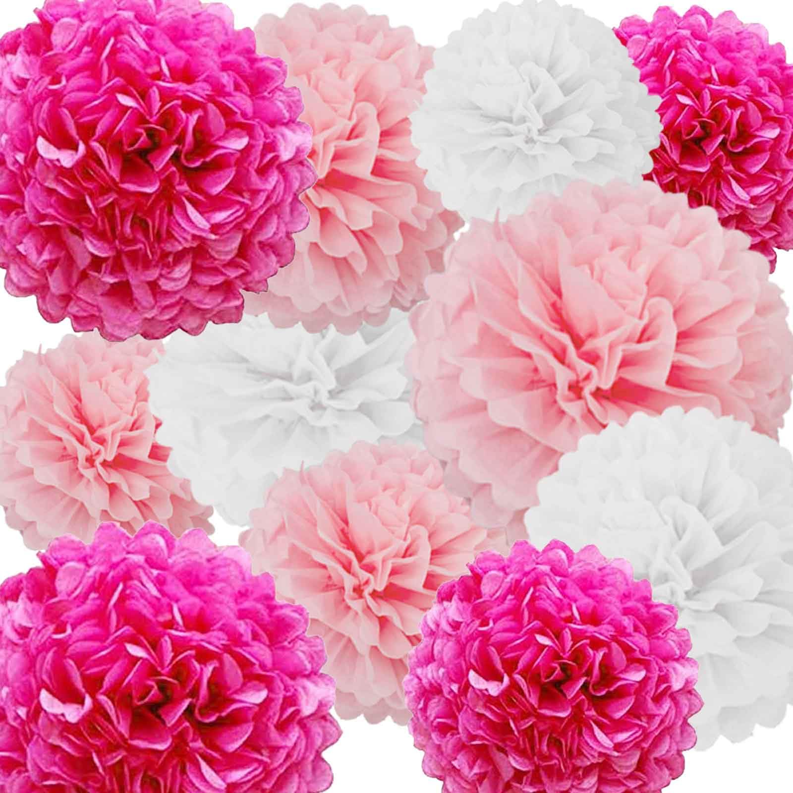 Hanging Tissue Paper Pom Pom Decorations for Parties