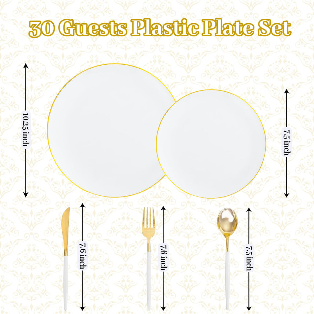 150-Piece Disposable Plastic Plate Set for Parties