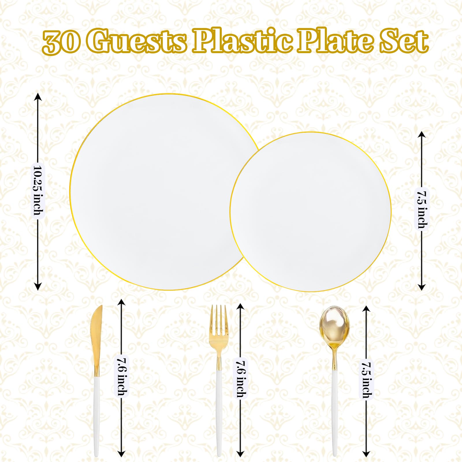 150-Piece Disposable Plastic Plate Set for Parties