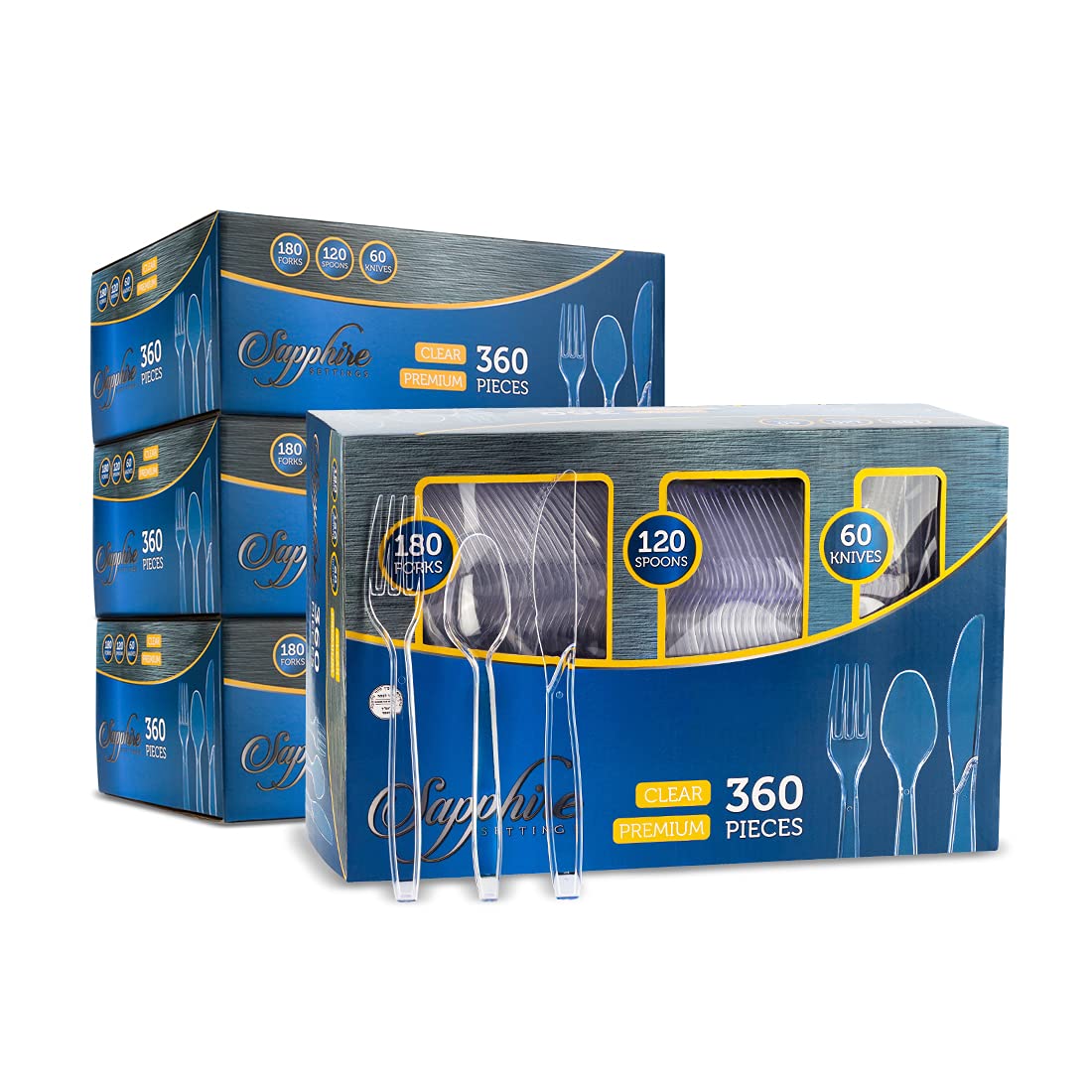 Disposable Plastic Forks, Spoons & Knives Cutlery Set