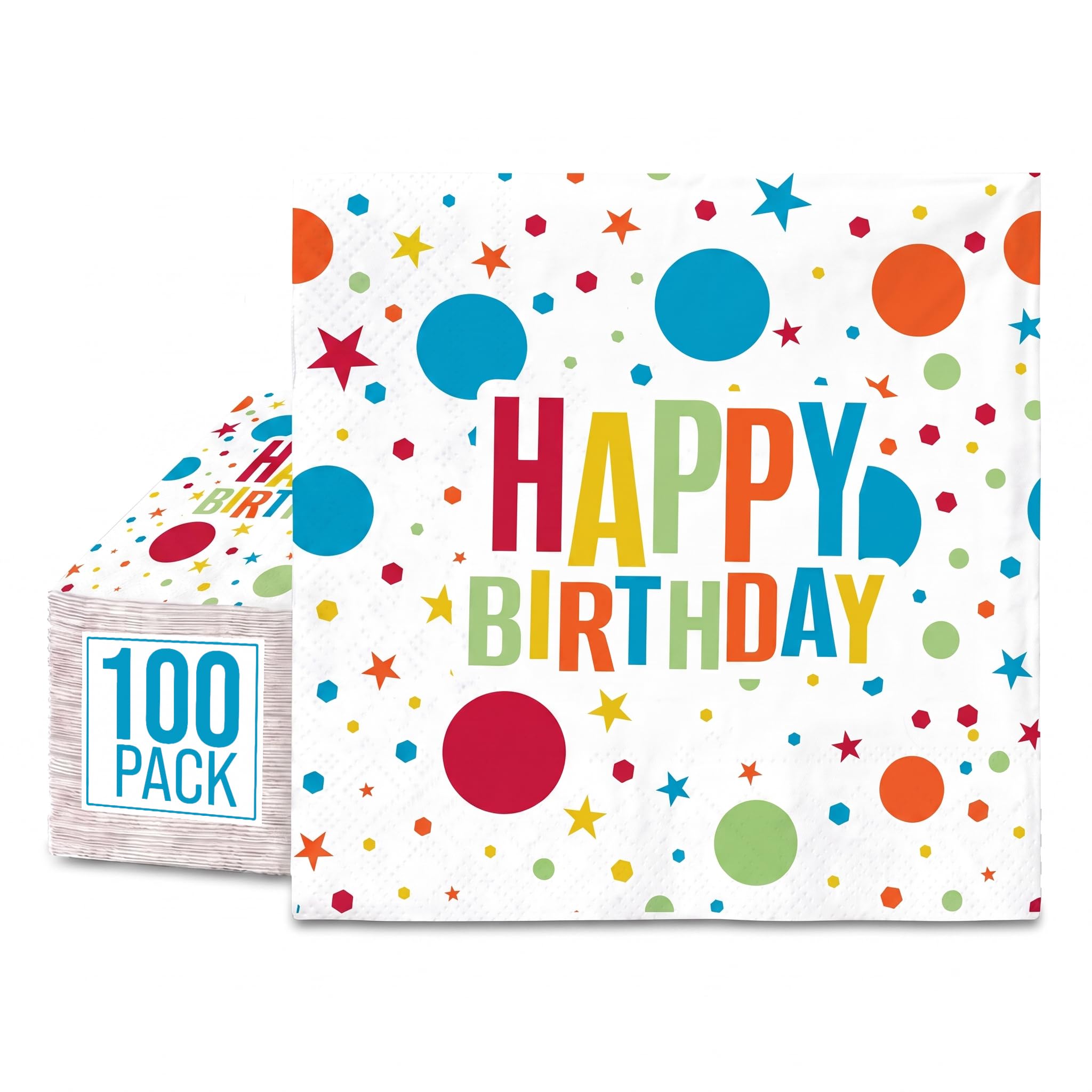 100-Pack 2-Ply Colored Paper Napkins for Parties