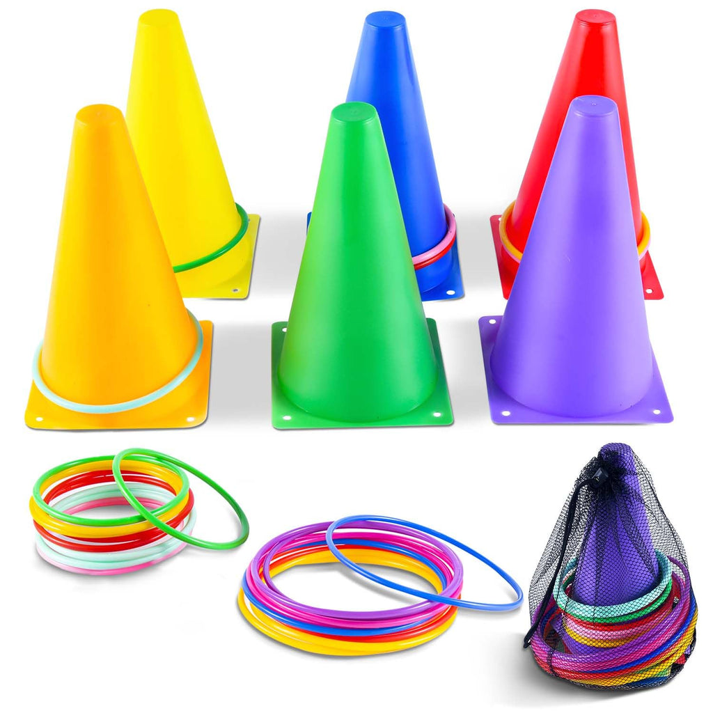 26-Piece Colorful Cone & Ring Toss Outdoor Game Set