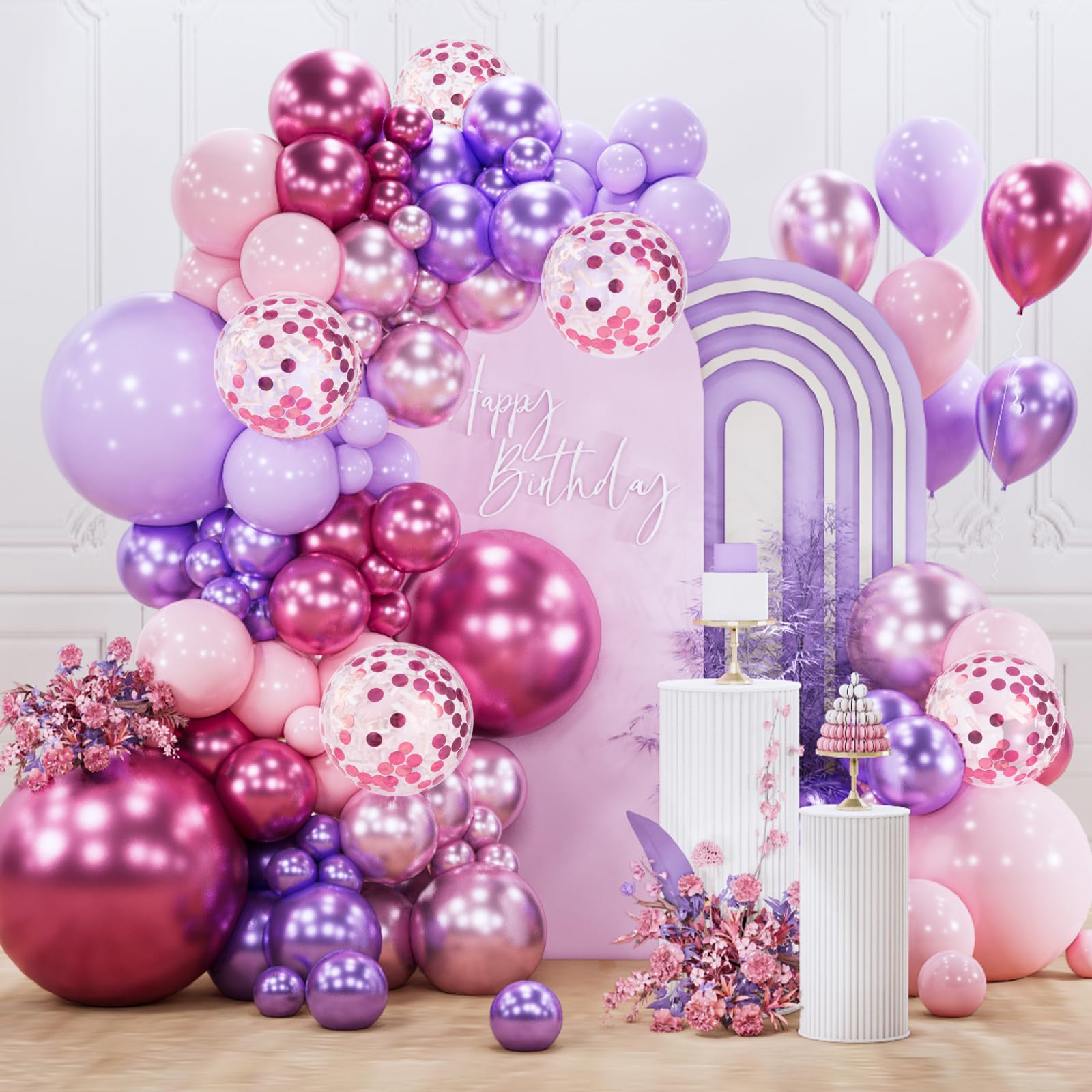 142-Piece Assorted Balloon Garland Kit for Parties