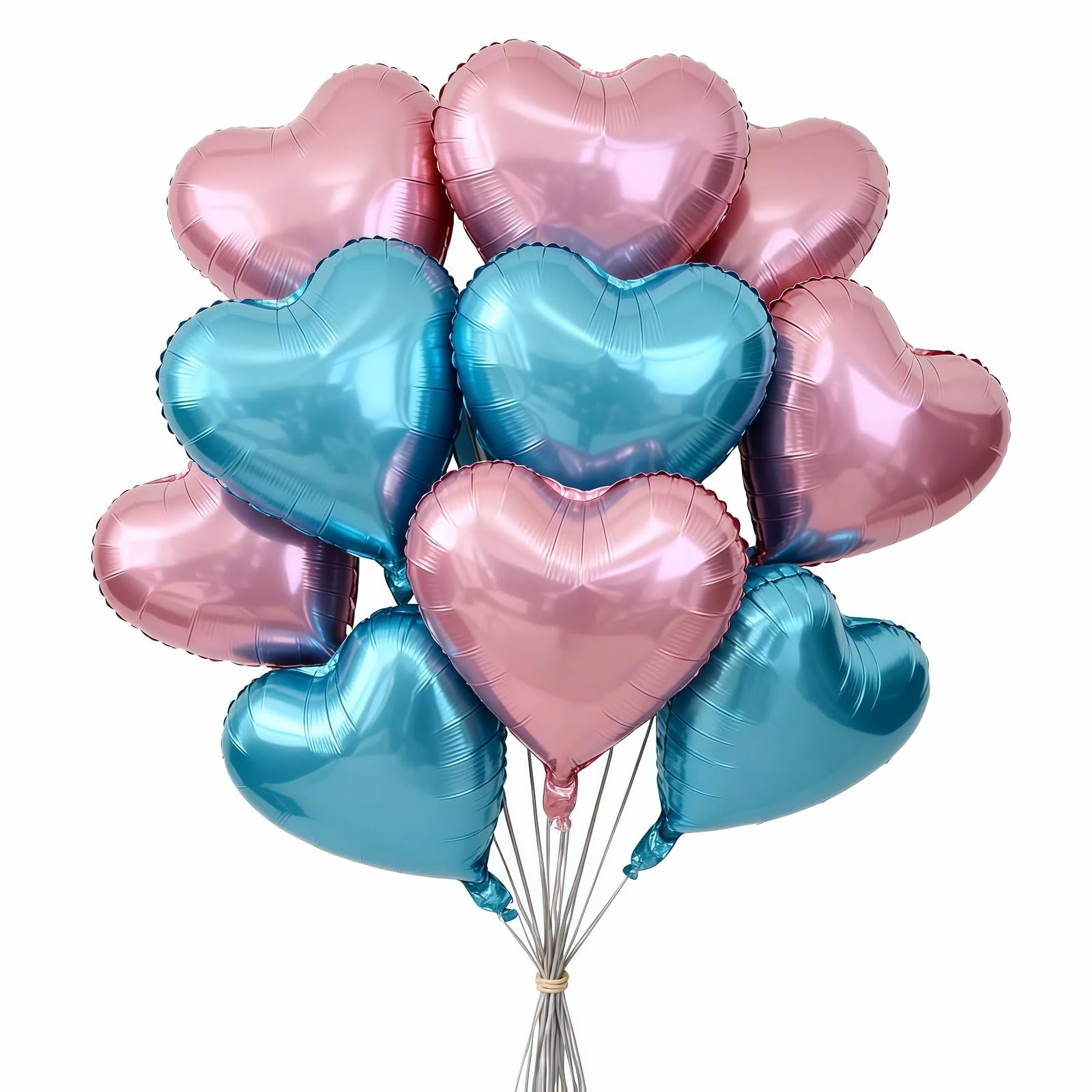 12-Piece 18-Inch Heart Foil Balloon Party Set