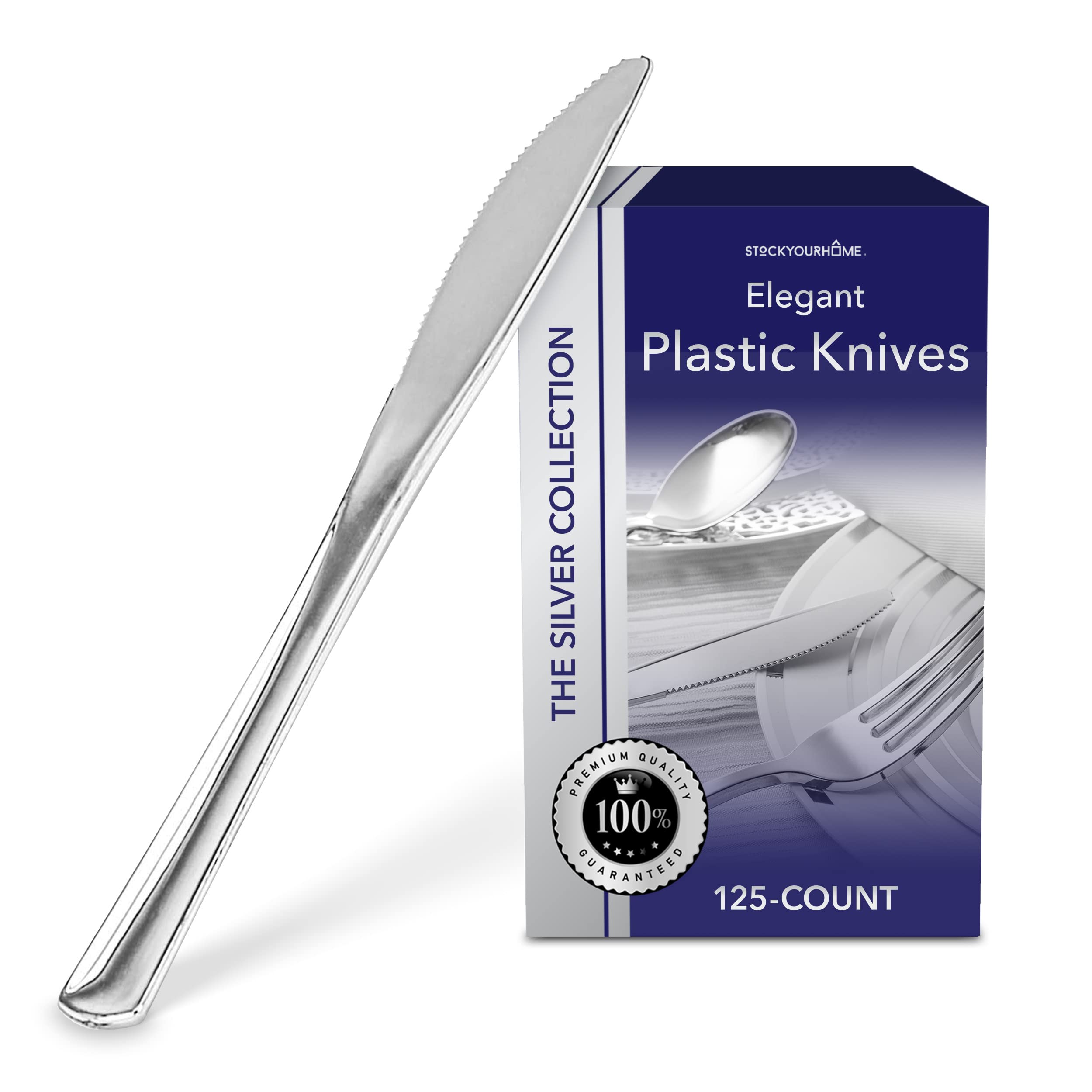 125-Piece Heavy-Duty Disposable Plastic Cutlery Set