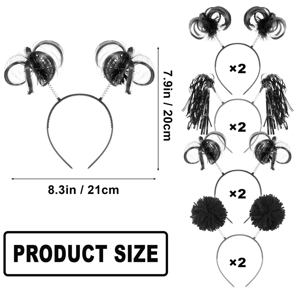 8-Piece Pom Pom Tinsel Headband Party Accessory Set