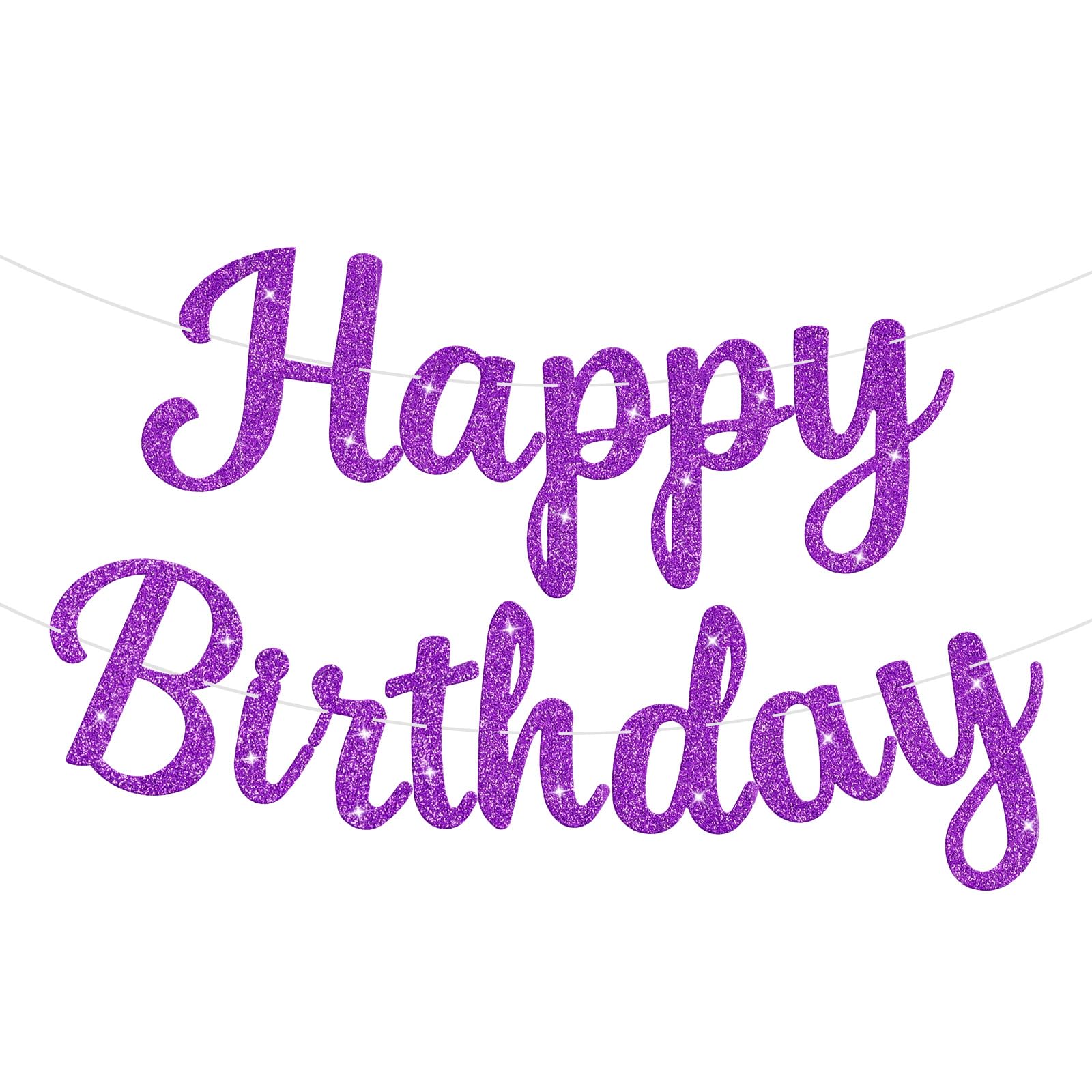 Glitter Happy Birthday Banner Garland for Party Decor