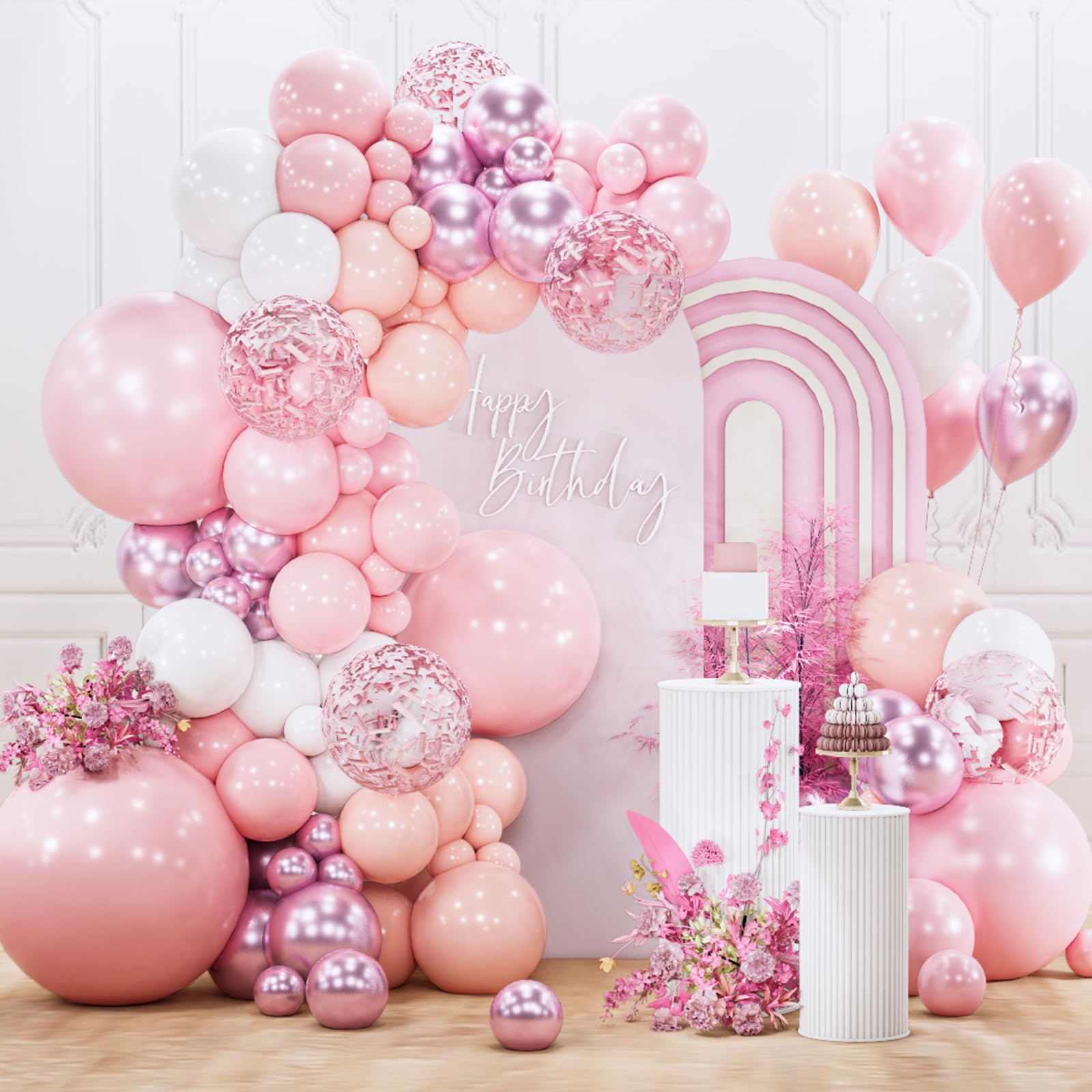 142-Piece Assorted Balloon Garland Kit for Parties