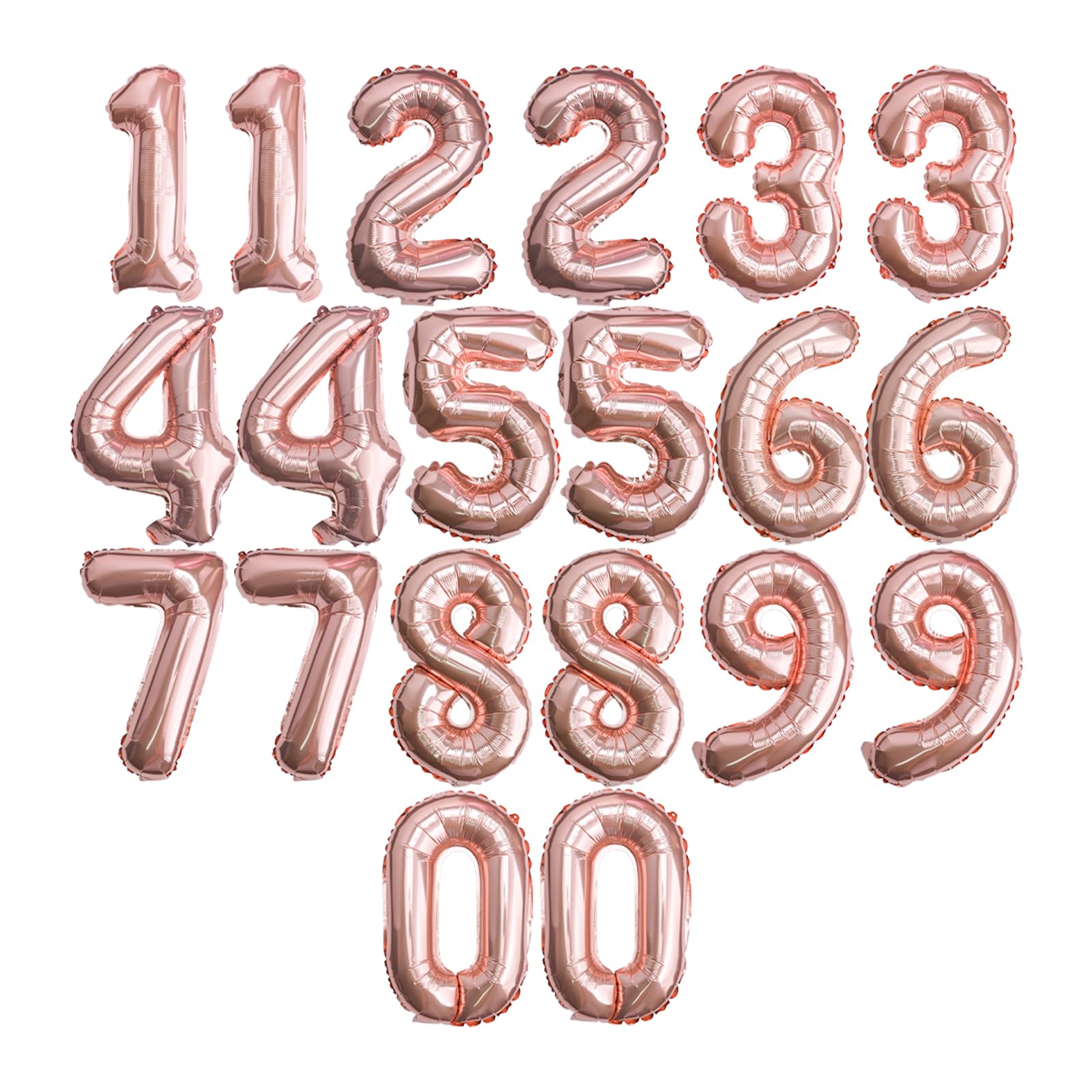 20-Piece 16-Inch Foil Number Balloon Set for Parties