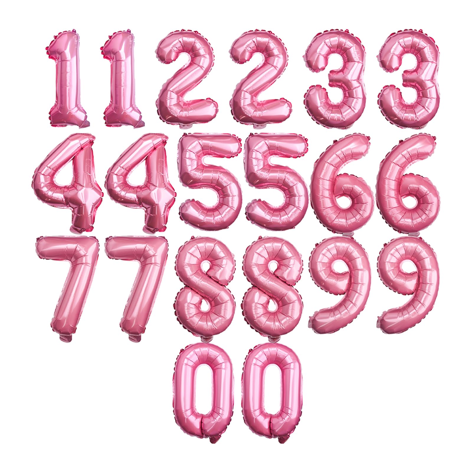 20-Piece 16-Inch Foil Number Balloon Set for Parties