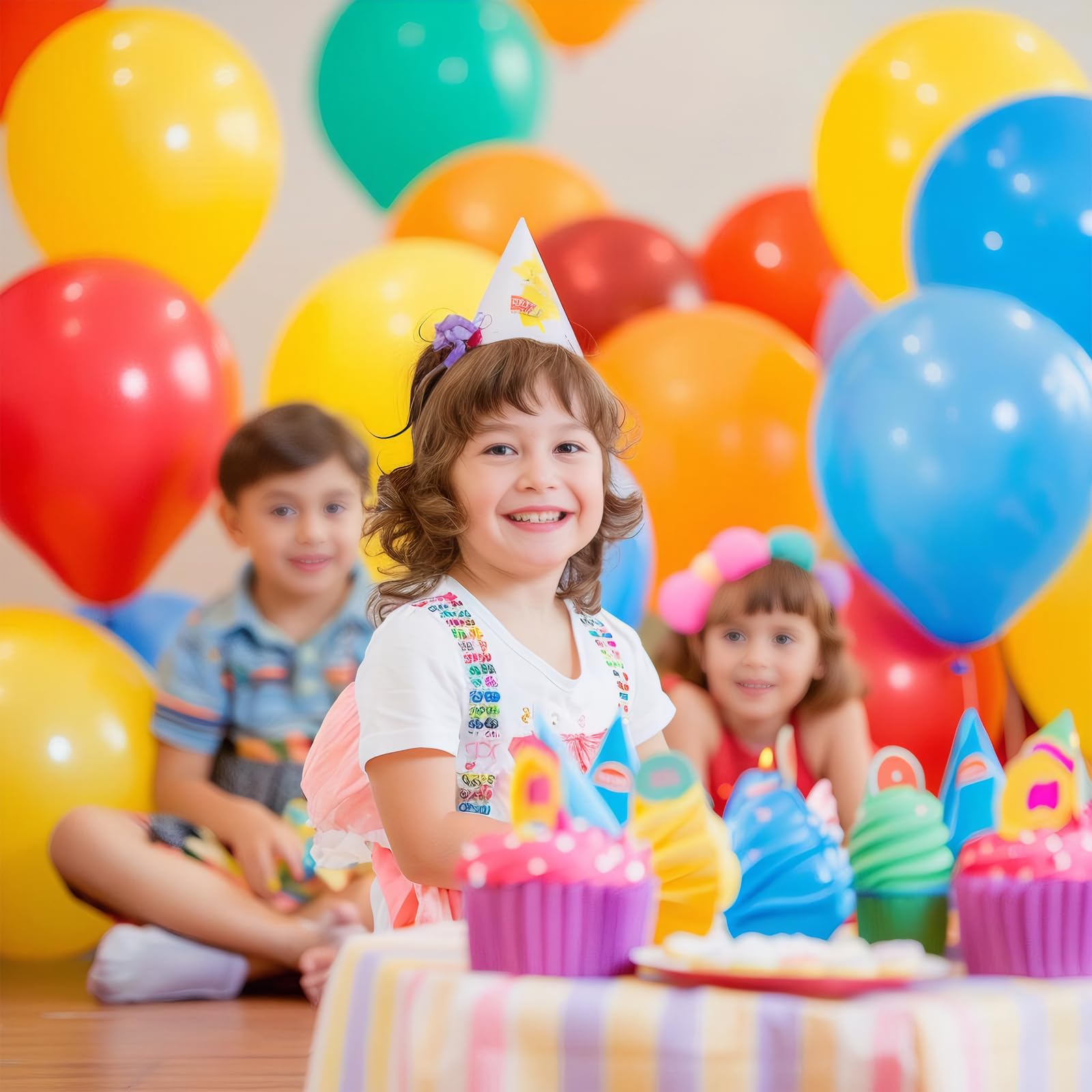 100-Pack 12-Inch Assorted Color Latex Balloons for Parties