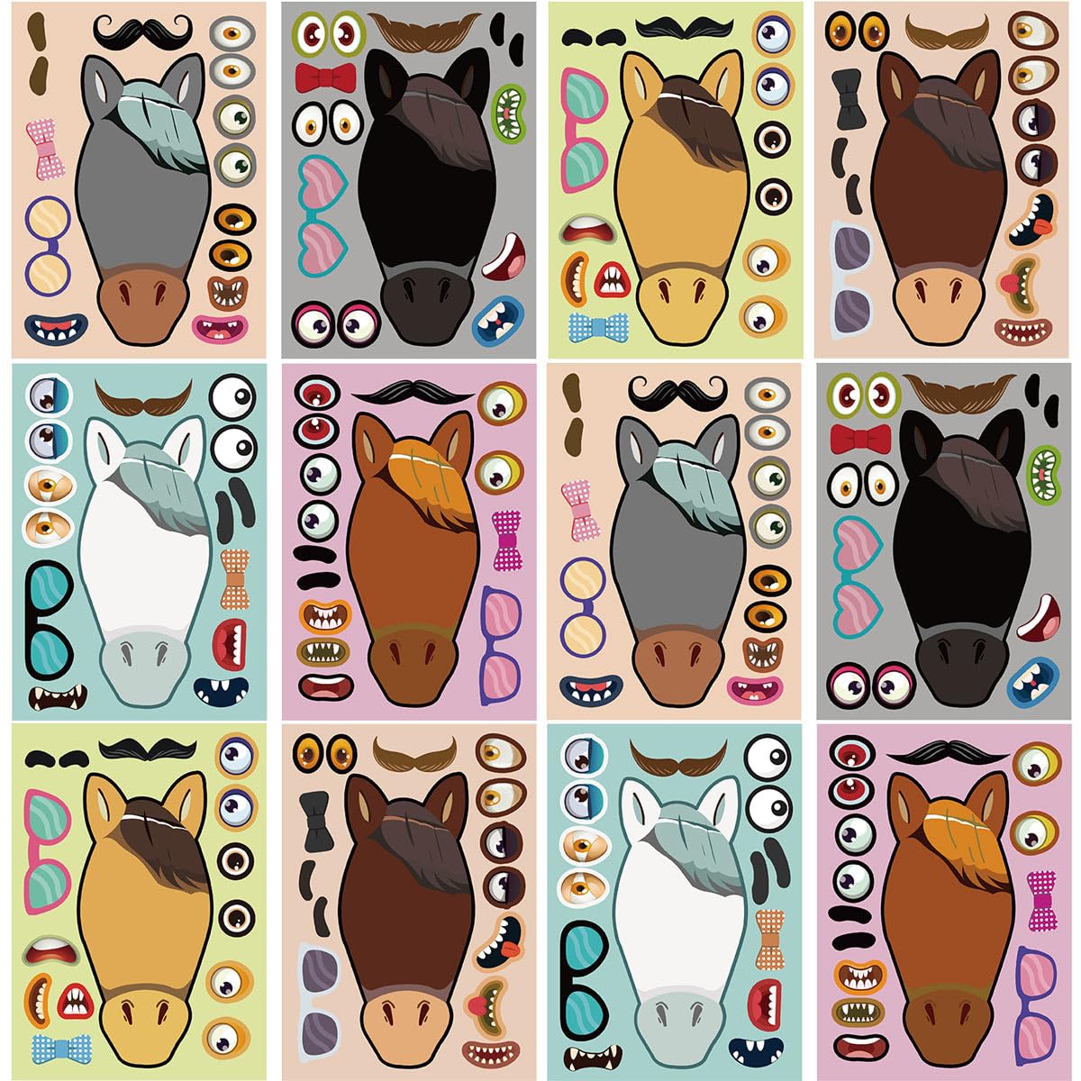 24-Sheet Make-Your-Own Face Sticker Activity Kit