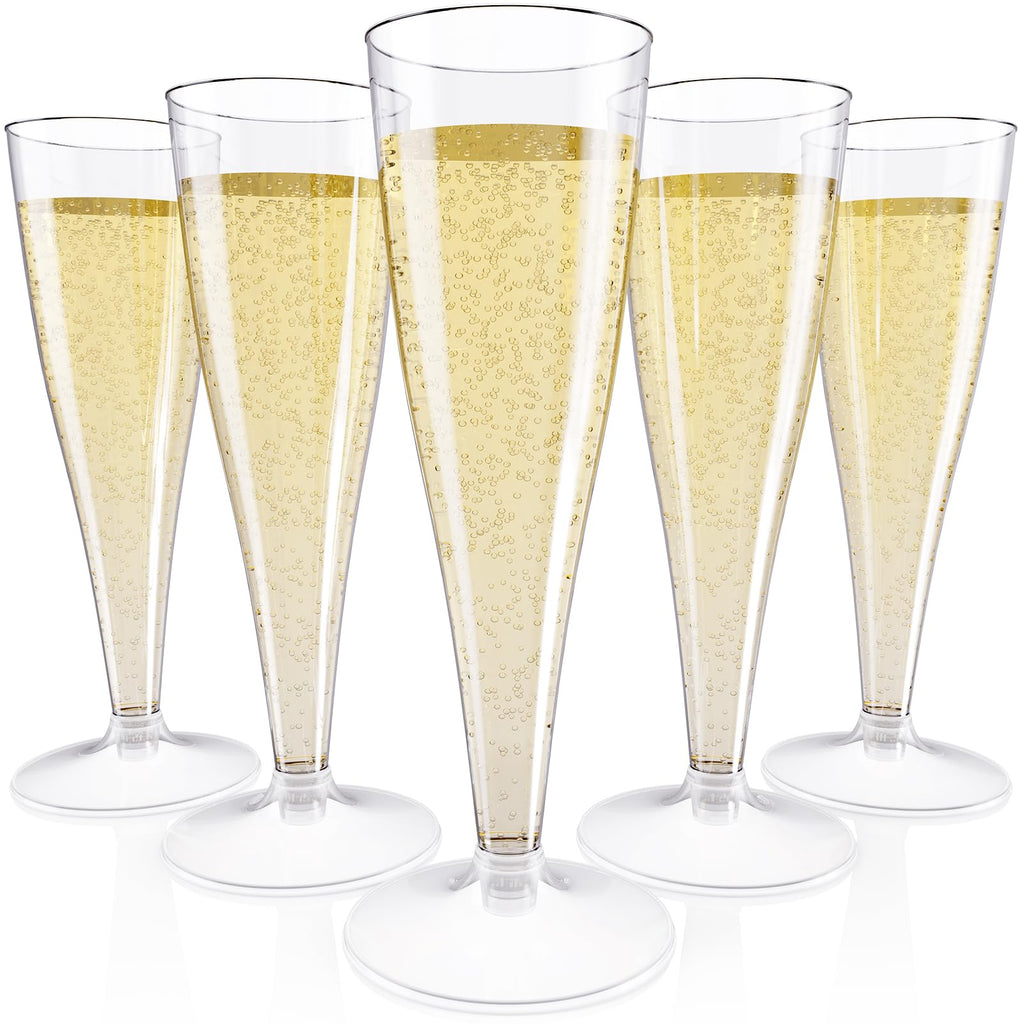 100-Pack 4.5 oz Clear Disposable Champagne Flutes