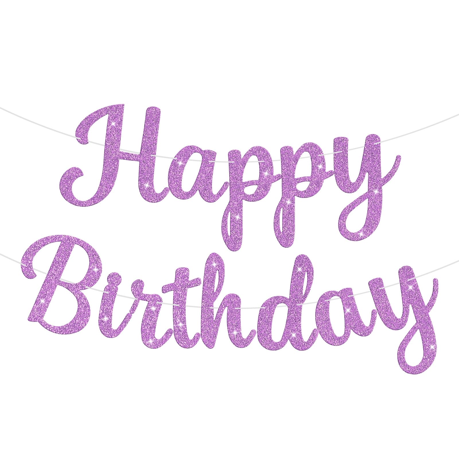 Glitter Happy Birthday Banner Garland for Party Decor