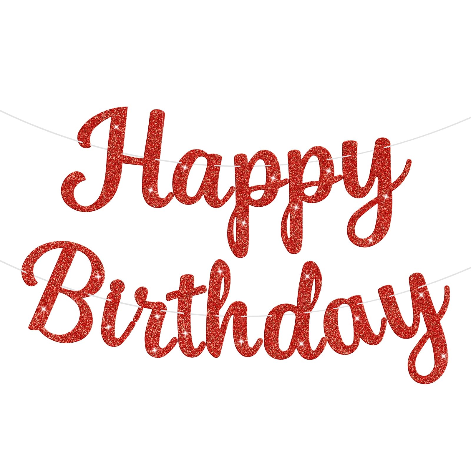 Glitter Happy Birthday Banner Garland for Party Decor