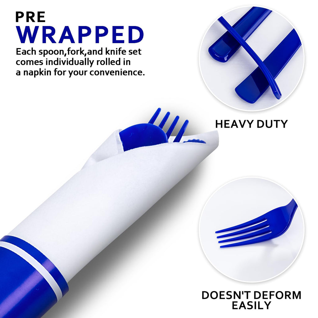 Pre-Rolled Plastic Silverware Set for Parties & Events