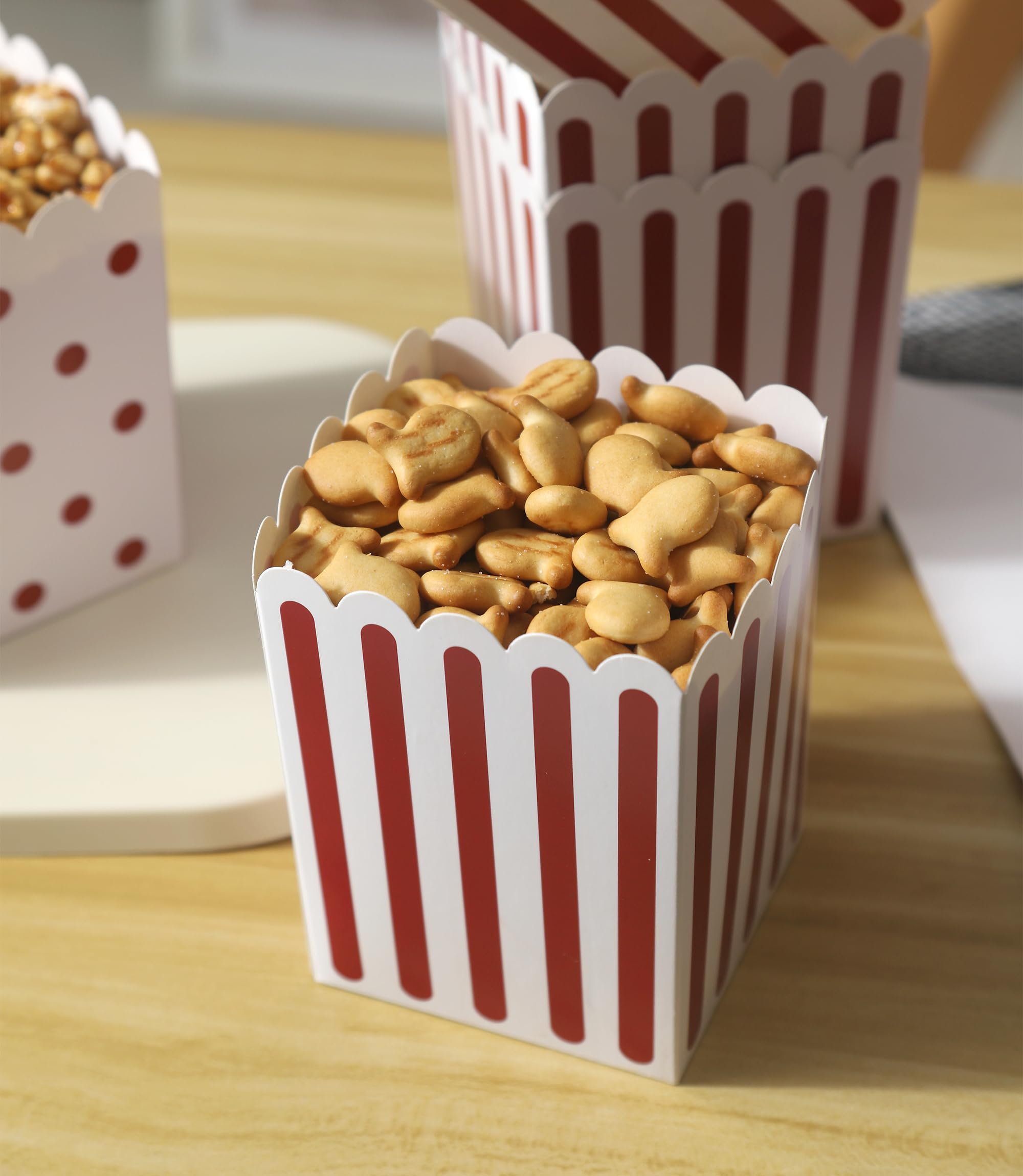 100-Pack Mini Paper Popcorn Treat Boxes for Parties