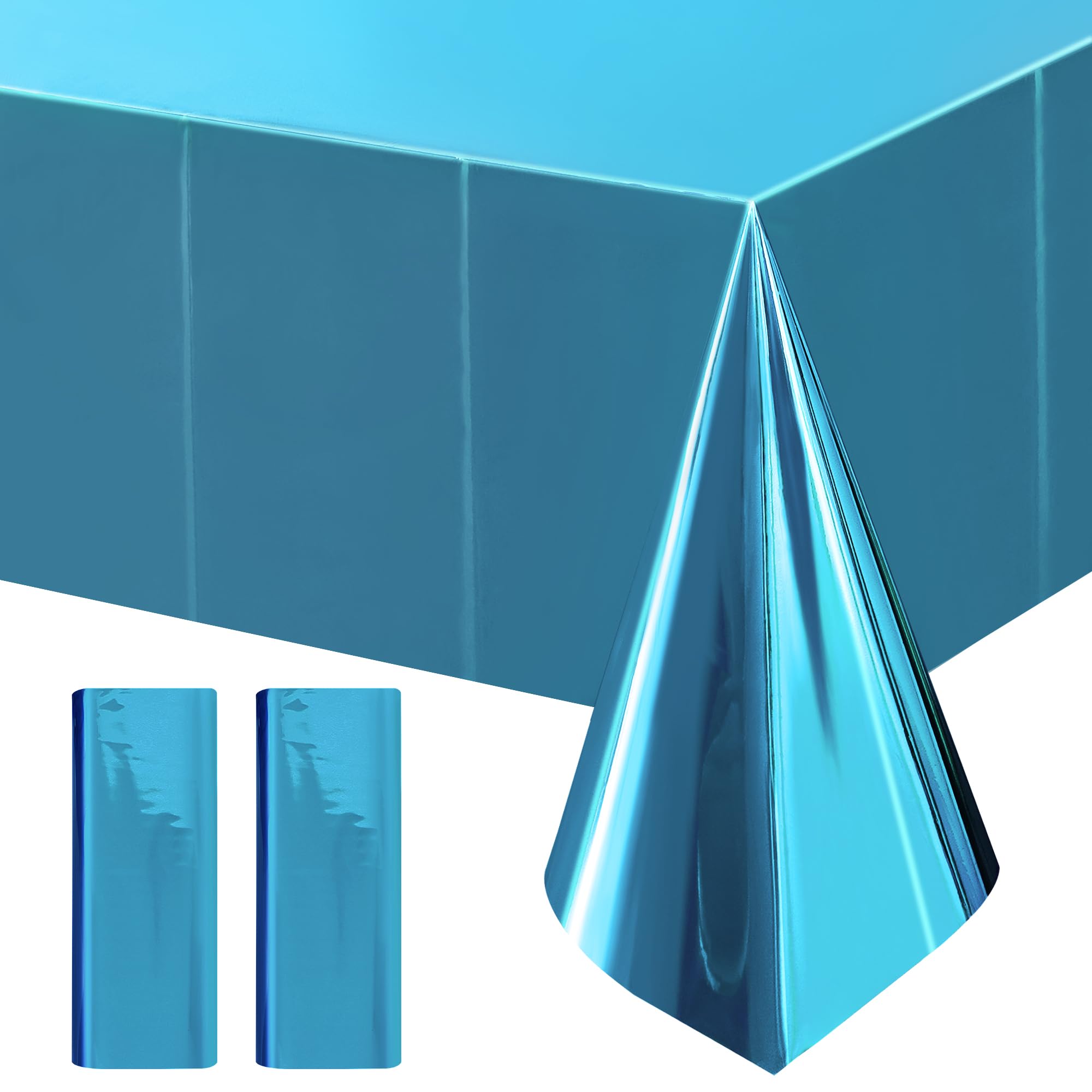 2-Piece Silver Foil Disposable Tablecloth Set for Parties