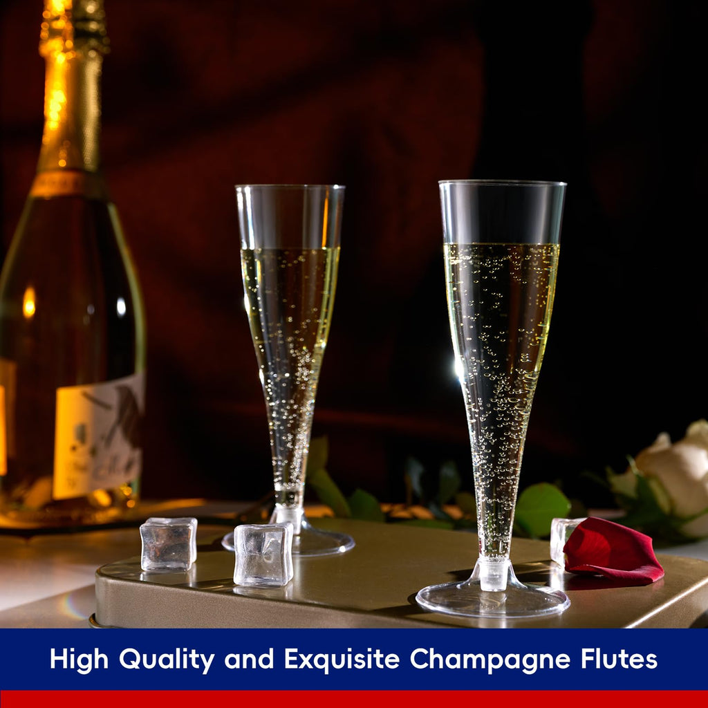 100-Pack 4.5 oz Clear Disposable Champagne Flutes