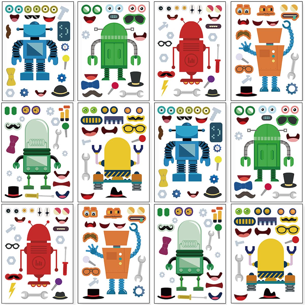 24-Sheet Make-Your-Own Face Sticker Activity Kit