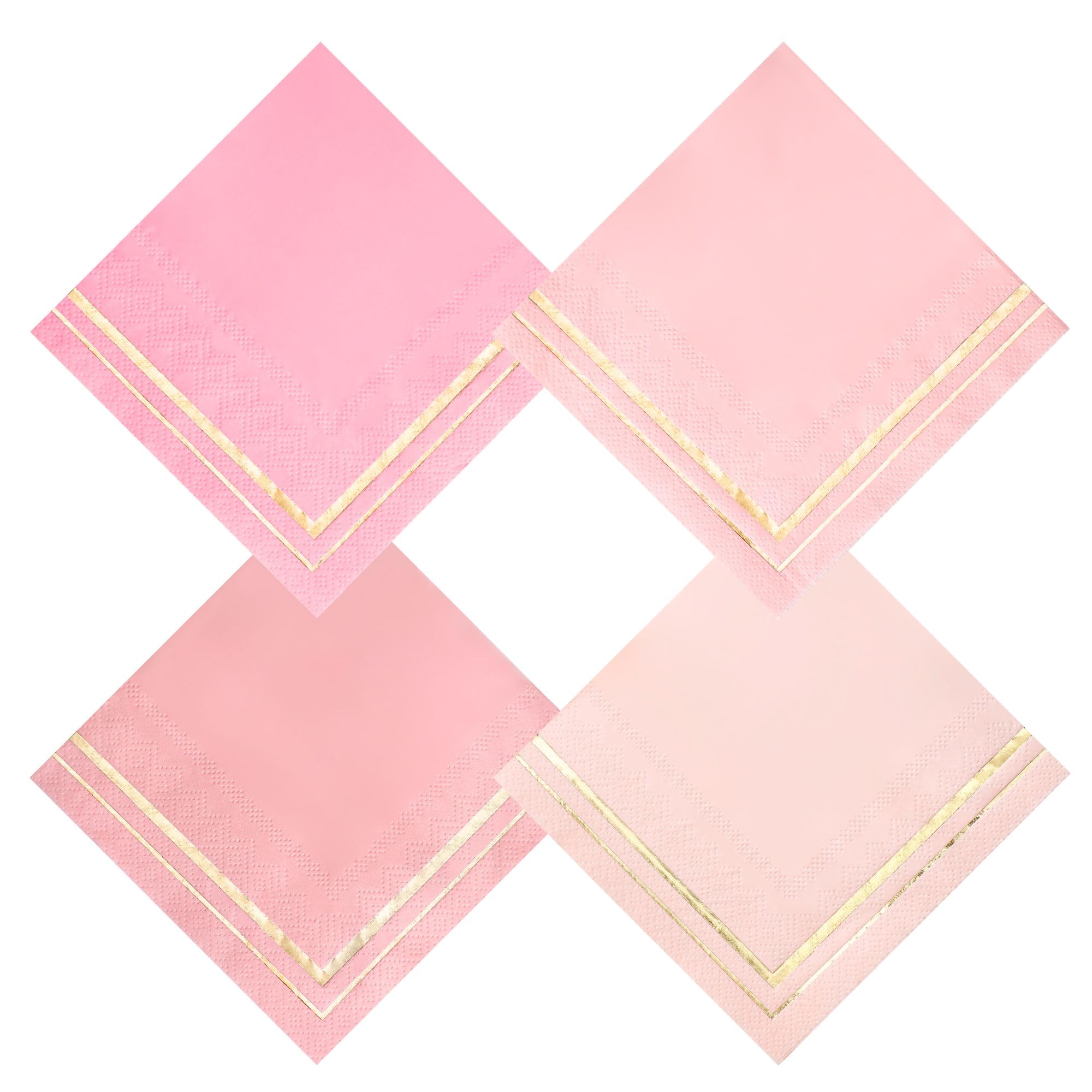 100-Pack Gold 3-Ply Cocktail Napkins, 4 Designs