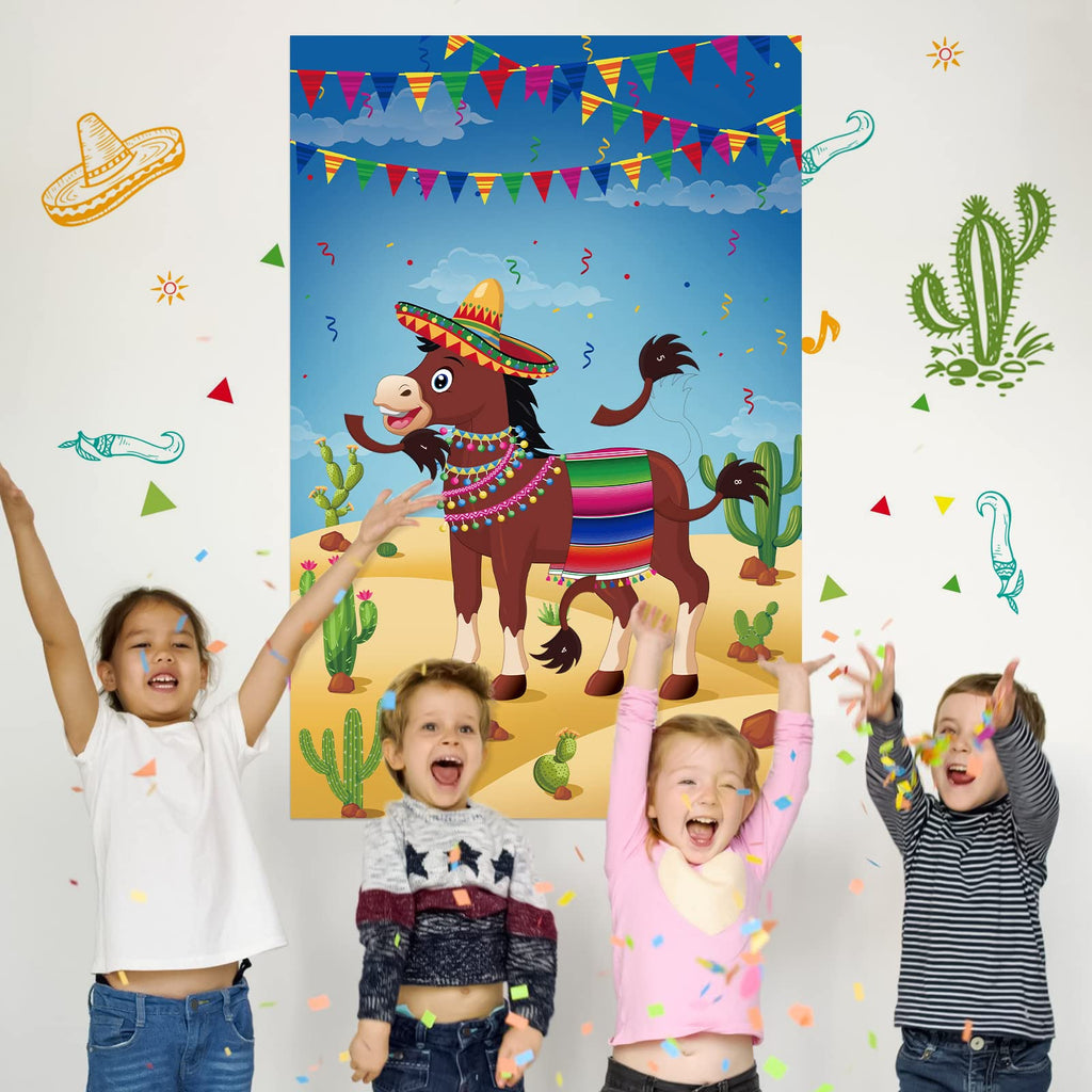 Pin the Tail on the Donkey Party Game with 50 Tails