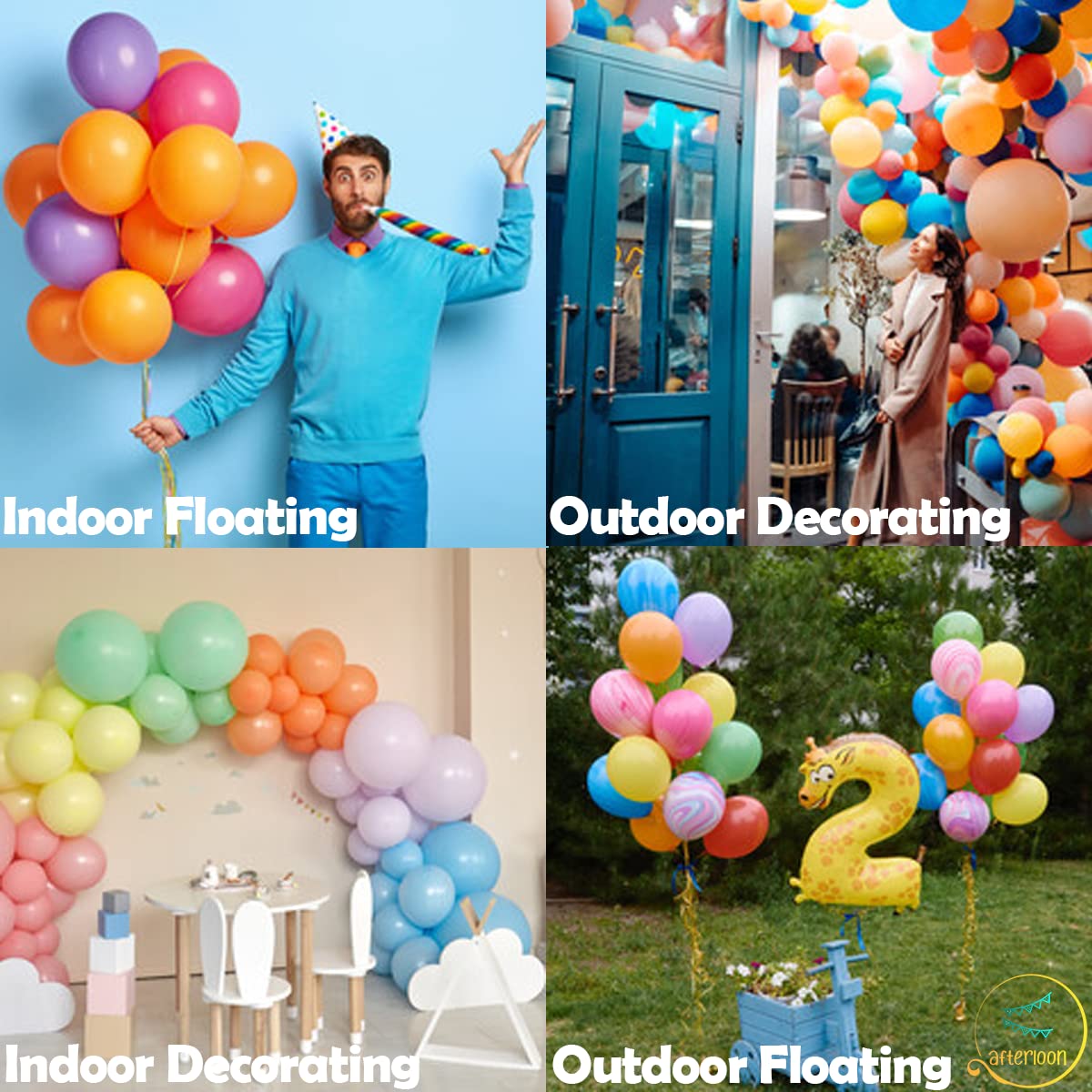 AFTERLOON® Biodegradable Balloons Matte Color 10 Inch