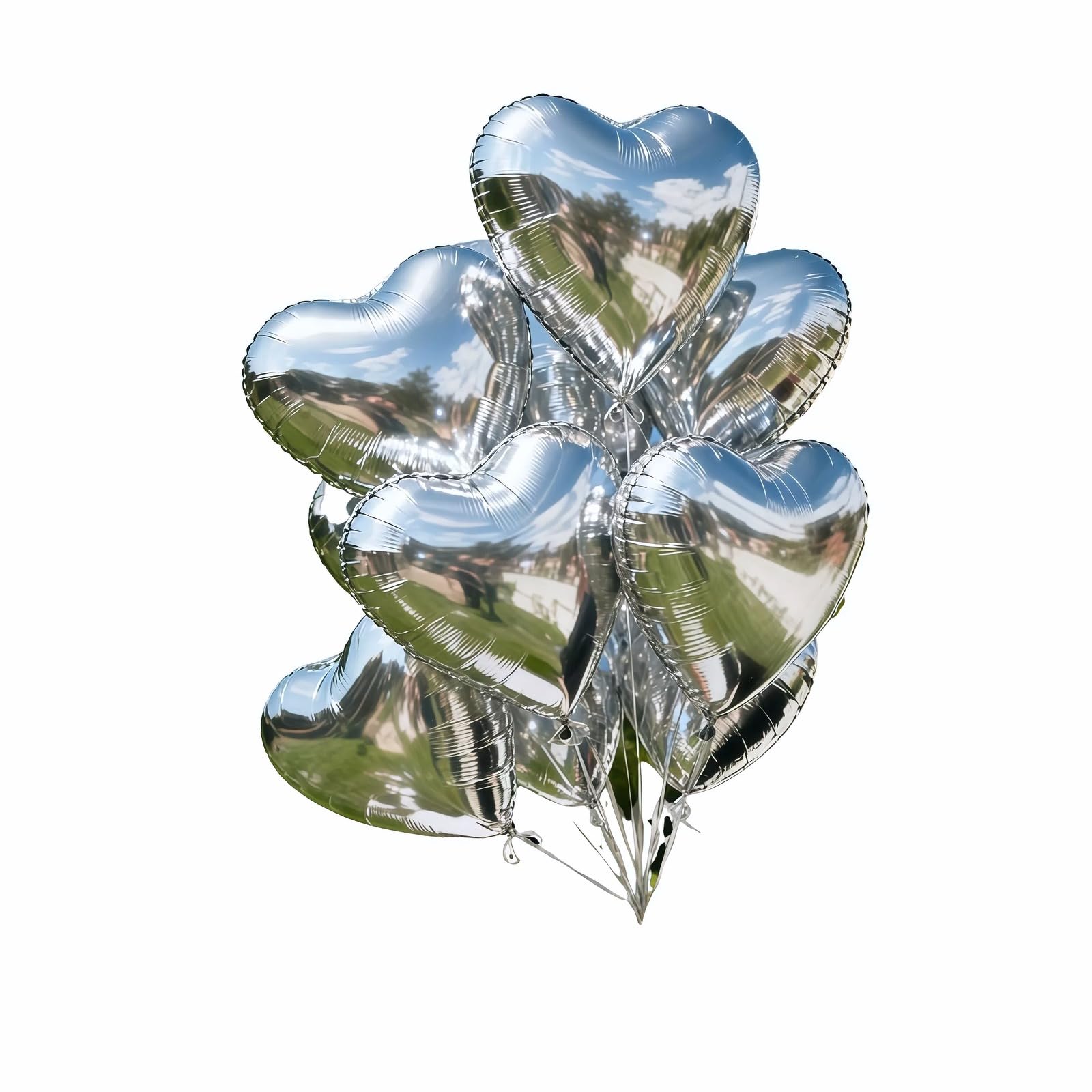 12-Piece 18-Inch Heart Foil Balloon Party Set