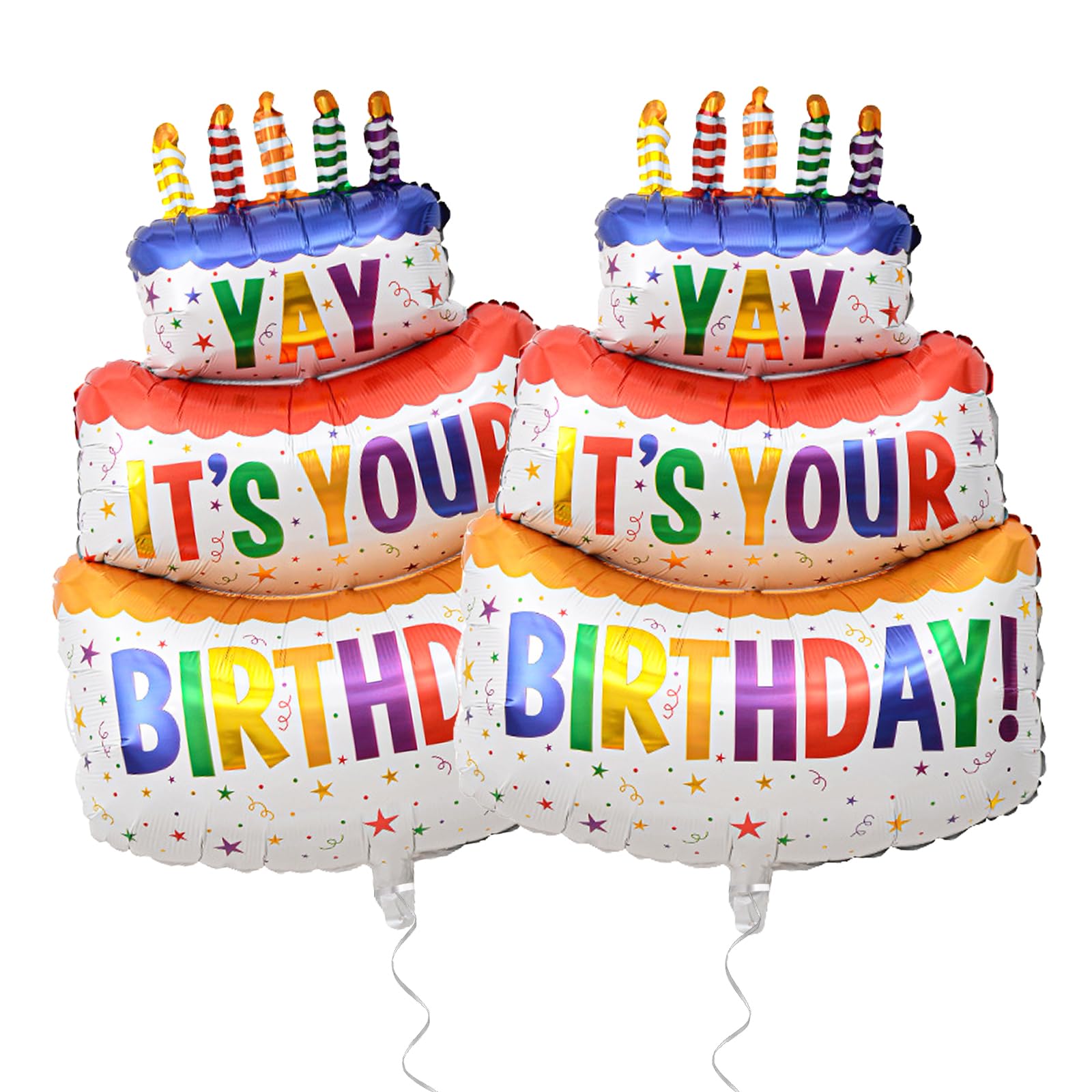 Self-Standing Happy Birthday Cake Foil Balloon Decoration