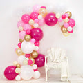 Junibel Balloon Arch & Garland Kit | Fuchsia, Pink, Chrome Gold, White & Pastel Yellow | Adhesive Dots & Decorating Strip | Holiday, Wedding, Baby Shower, Graduation, Anniversary & Party Decorations