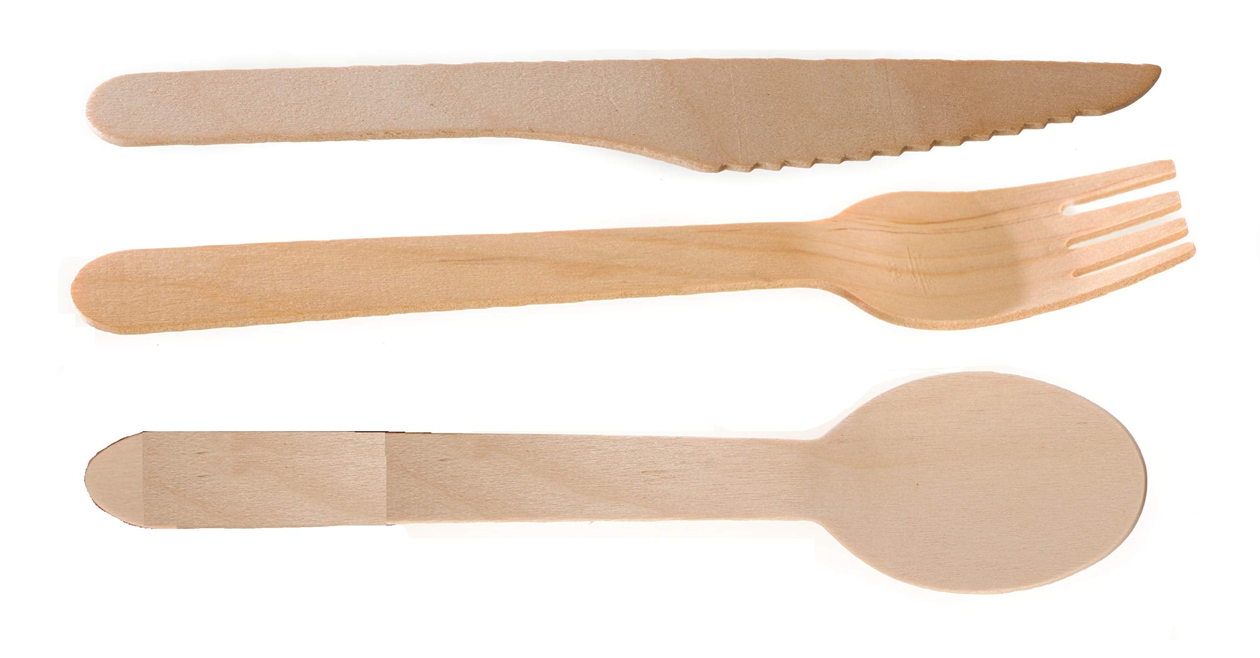 4000-Piece Compostable Wooden Cutlery Set, 3-in-1
