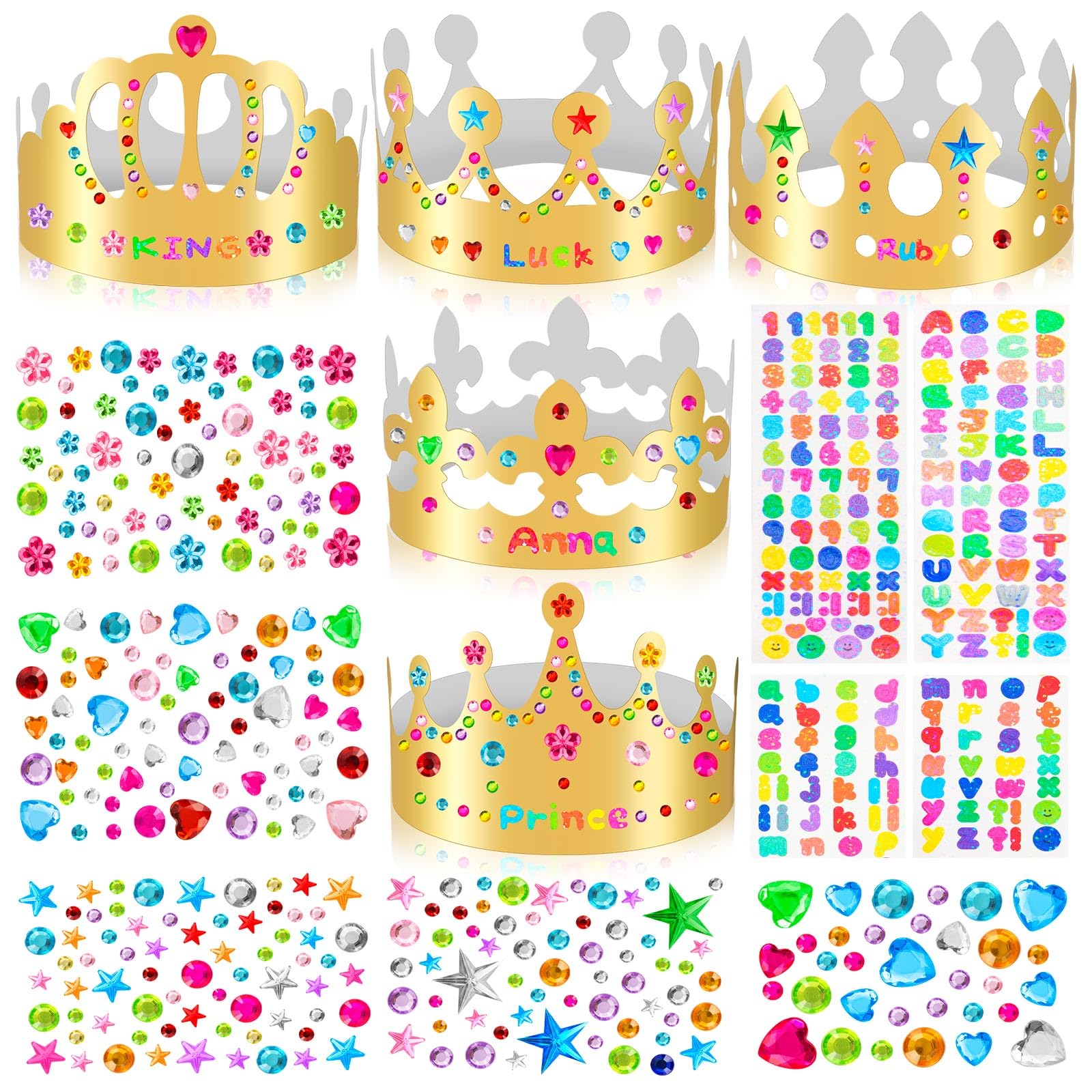 DIY Gold Paper Crown Decorating Craft Kit for Kids