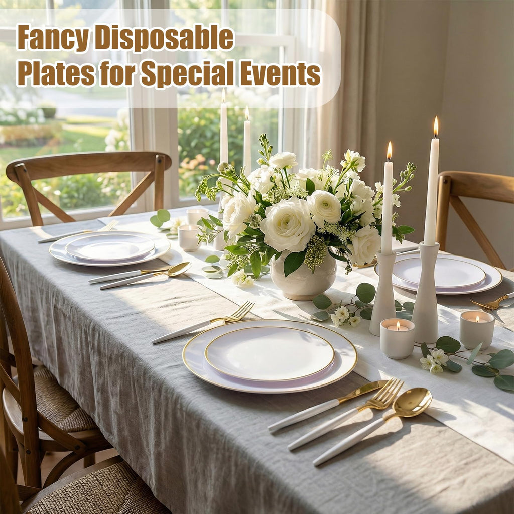 150-Piece Disposable Plastic Plate Set for Parties