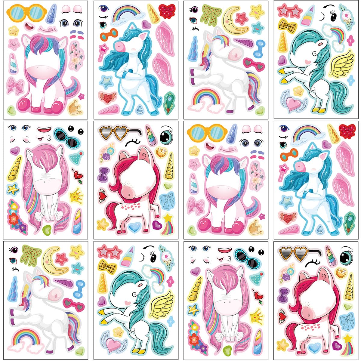24-Sheet Make-Your-Own Face Sticker Activity Kit