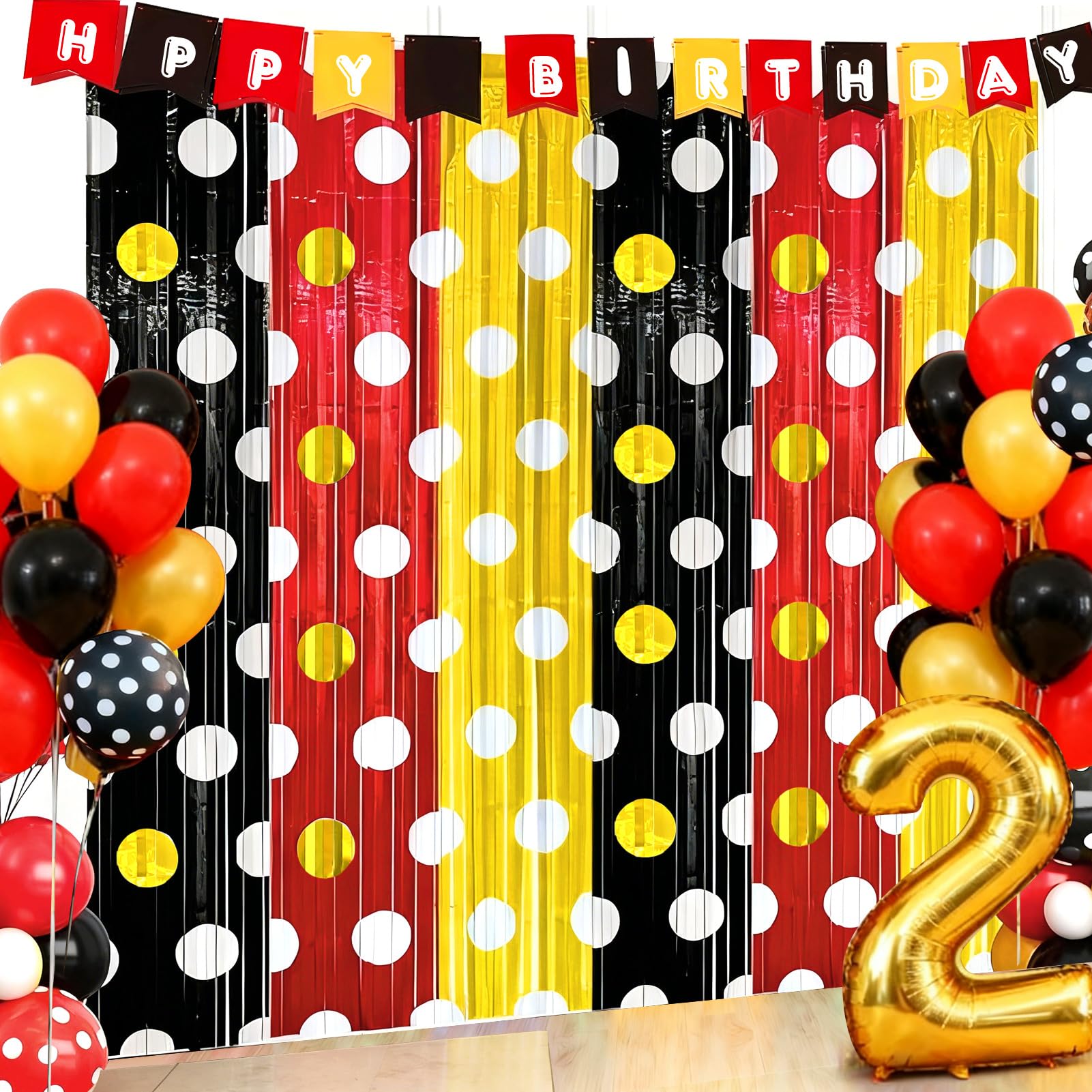 4-Pack Foil Fringe Curtain Backdrop for Parties