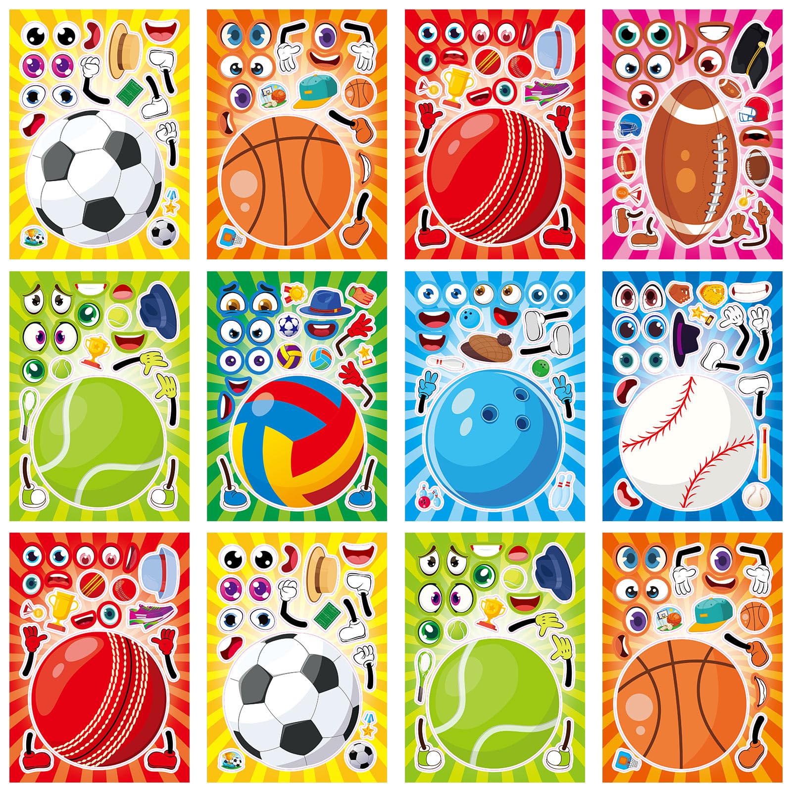 24-Sheet Make-Your-Own Face Sticker Activity Kit