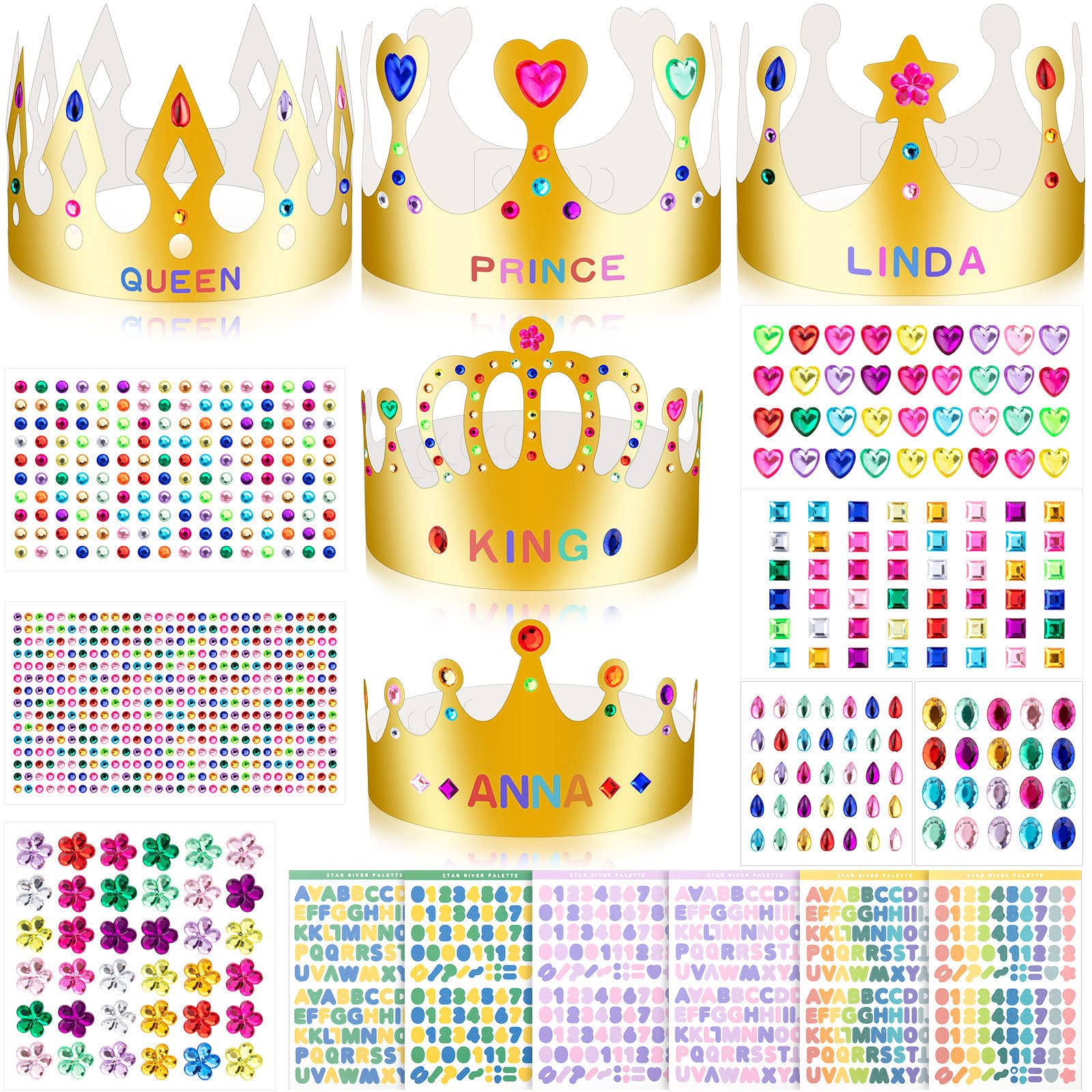 DIY Gold Paper Crown Decorating Craft Kit for Kids