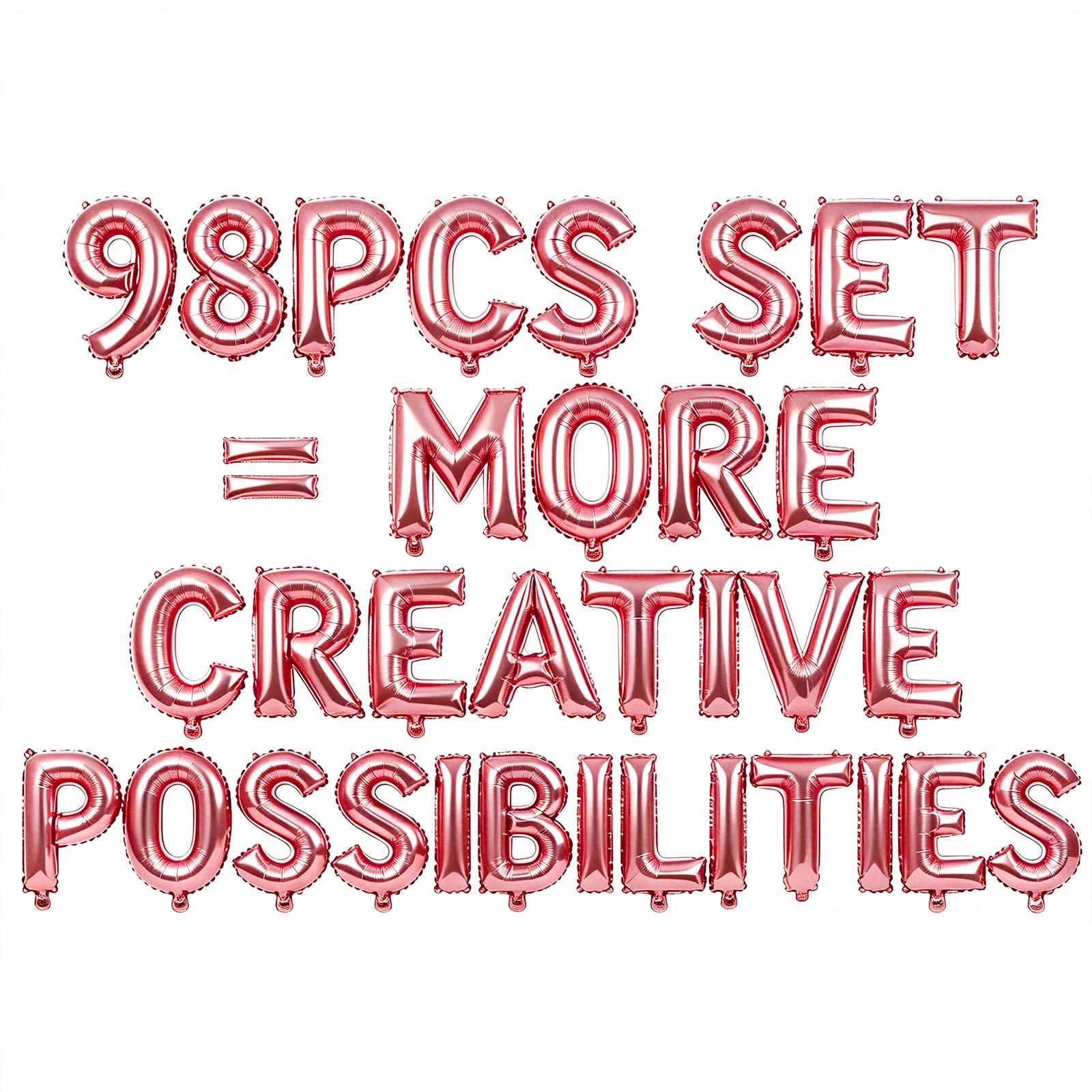 98-Piece Gold Letter Balloon Set for Custom Party Banners