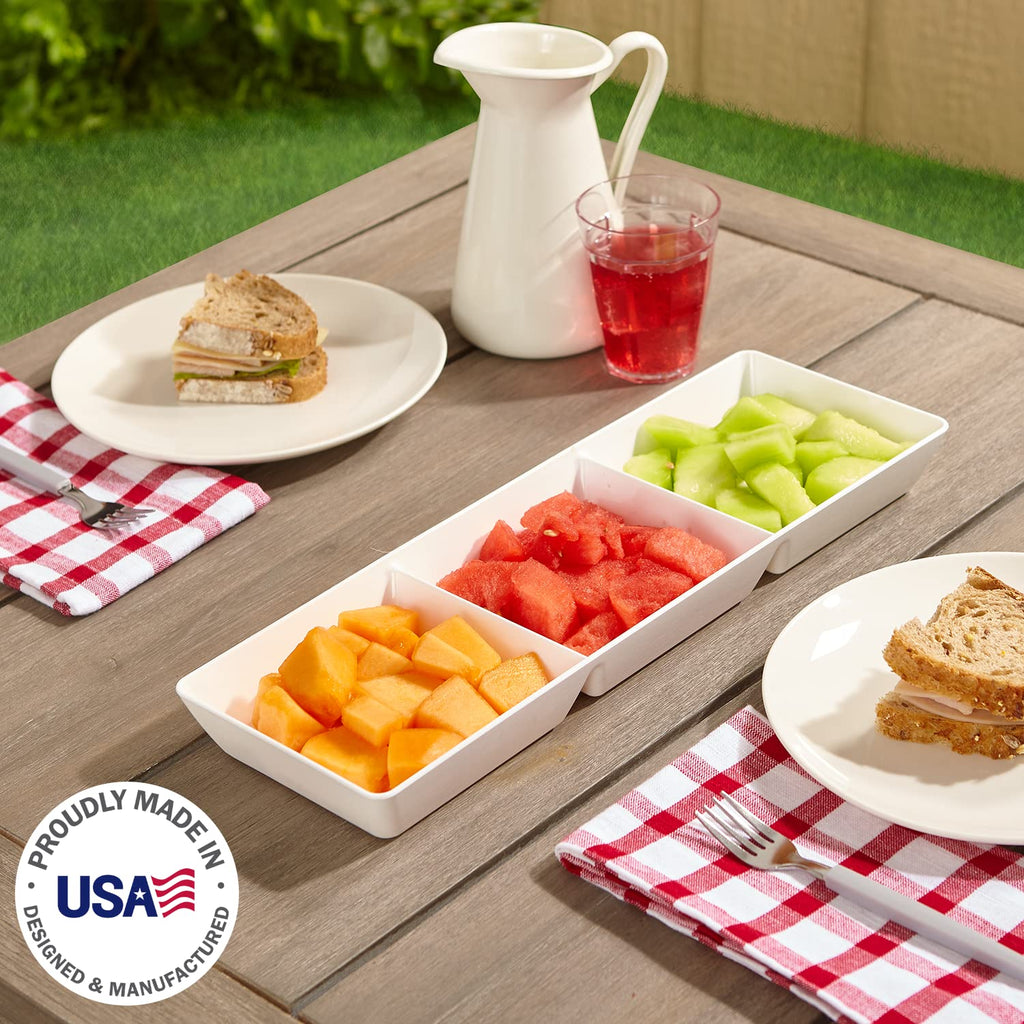 US Acrylic Avant Divided Serving Trays for Parties