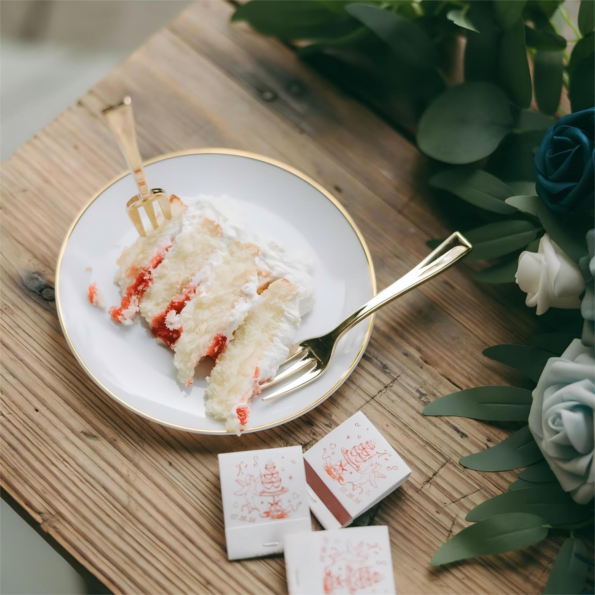 400-Piece Gold Dessert Plate & Fork Set for 200 Guests